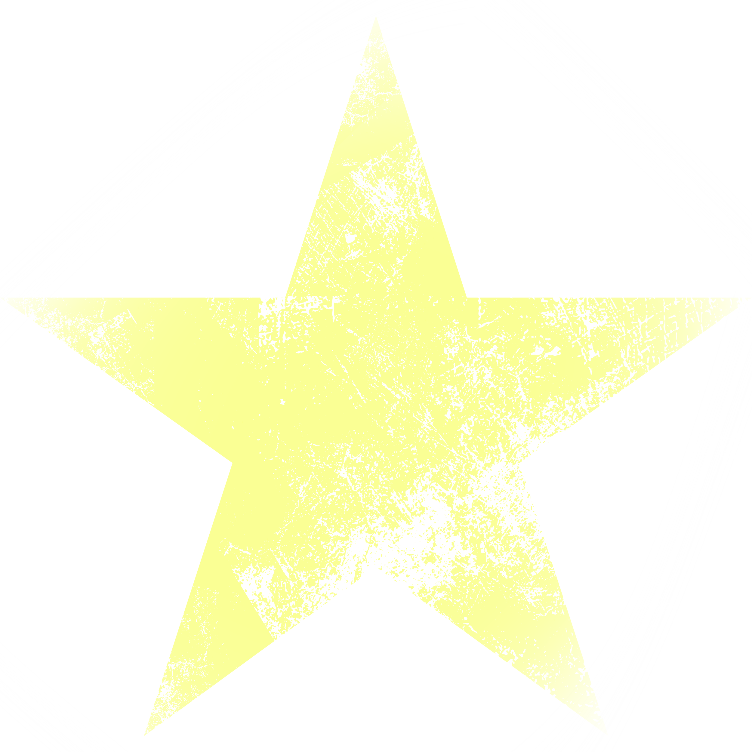 A large yellow star with a textured, distressed appearance, centered against a white background.