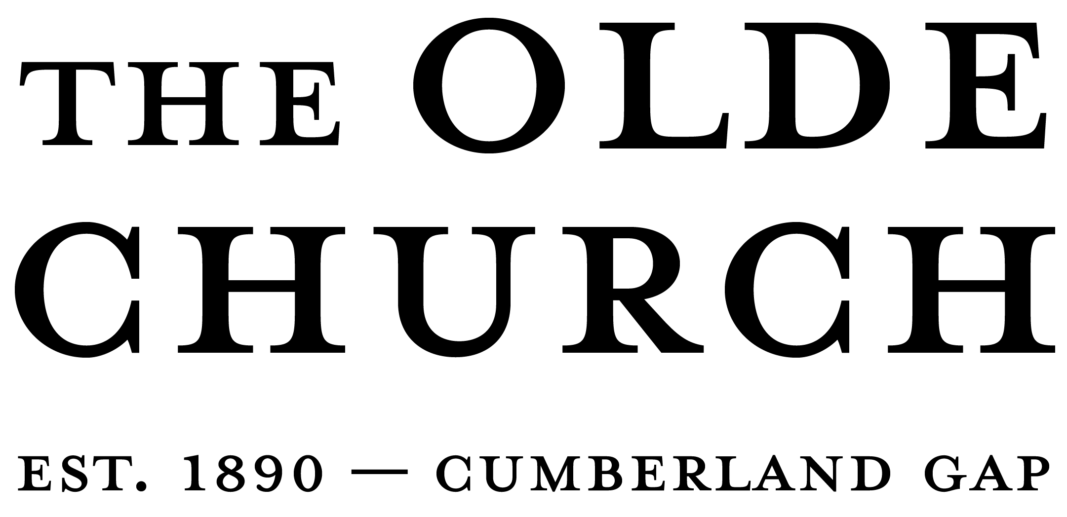 Black and white image of the words The Olde Church.