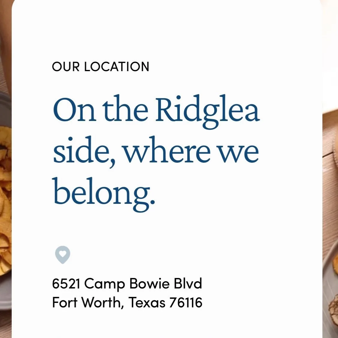 Right here. Right in the heart of Ridglea.

A new neighborhood spot is coming to Camp Bowie, built by neighbors and designed for community.

We&rsquo;re looking forward to welcoming familiar faces, meeting new ones, and becoming part of your morning 