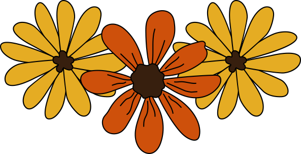 Illustrated decorative flowers