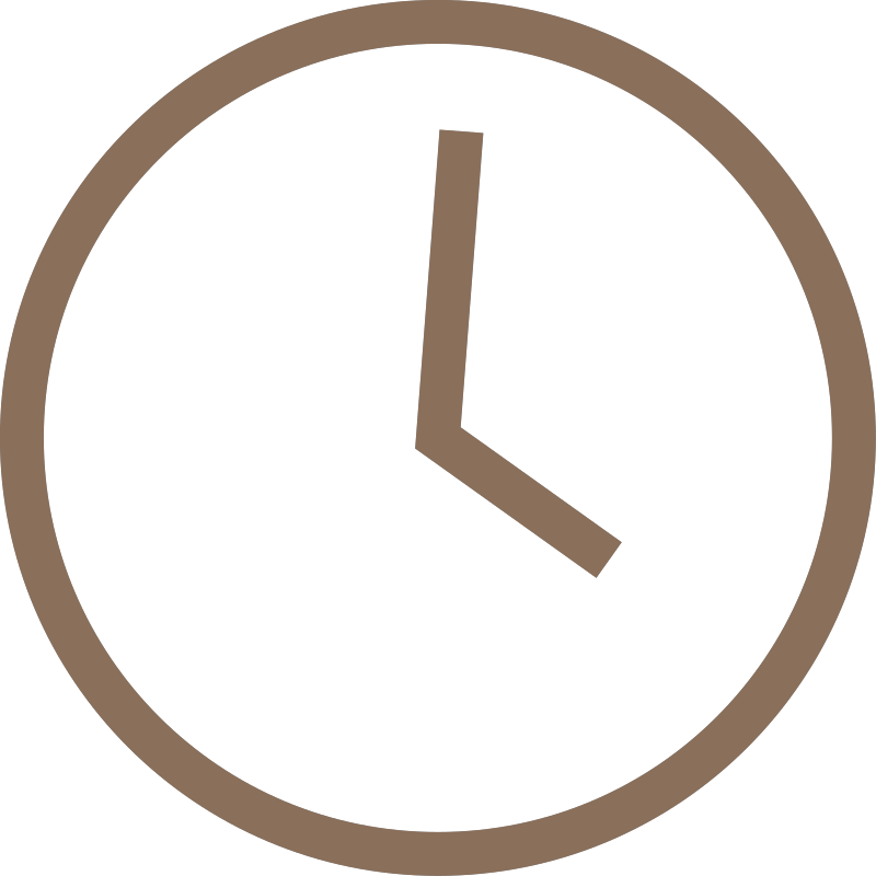 An analog clock showing the time as 3:00.
