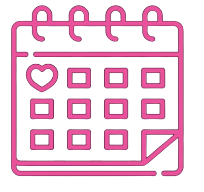 A colorful puzzle maze with pink walls, green pathways, and various geometric shapes like hearts, squares, and rectangles within a maze.