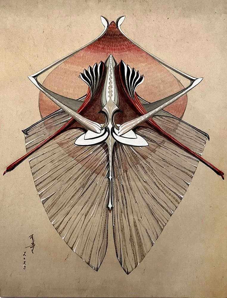 Untitled, vegetal dyes, korean ink, Hanji paper, 2023