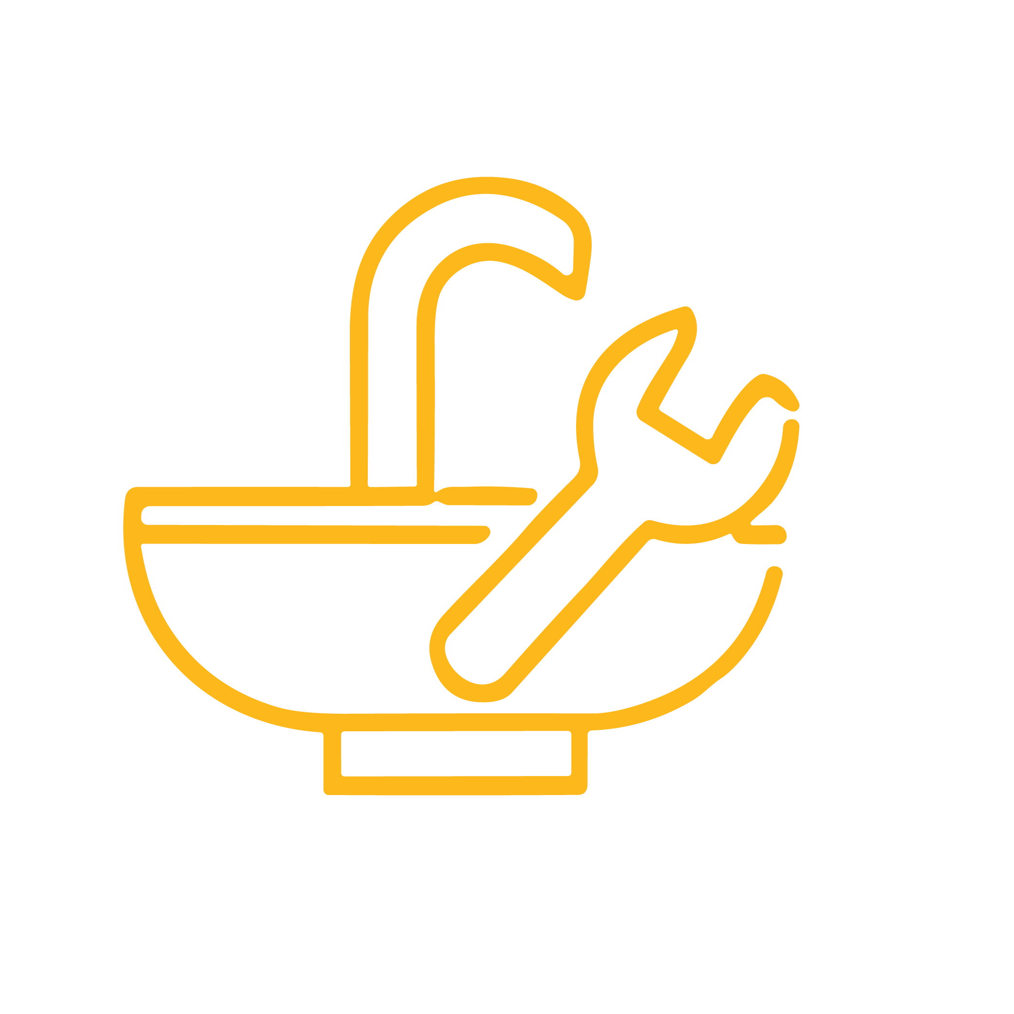Icon of a sink and wrench