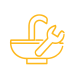 An icon of a sink and wrench