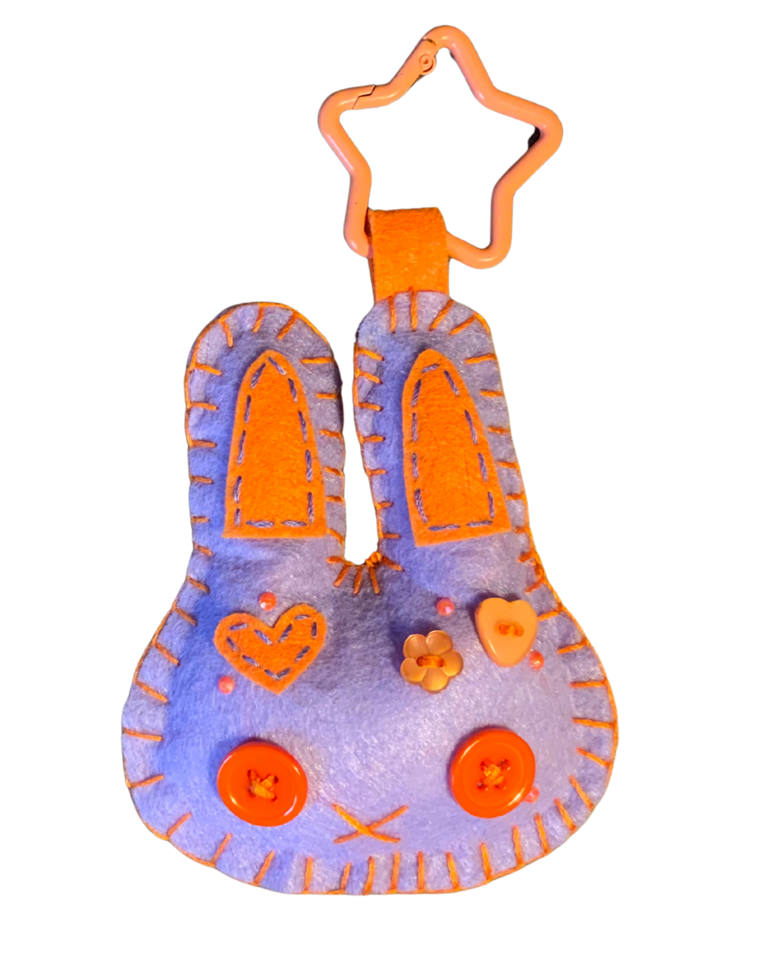 Bunny Uncrustable Baby Keychain - Lilac & Orange