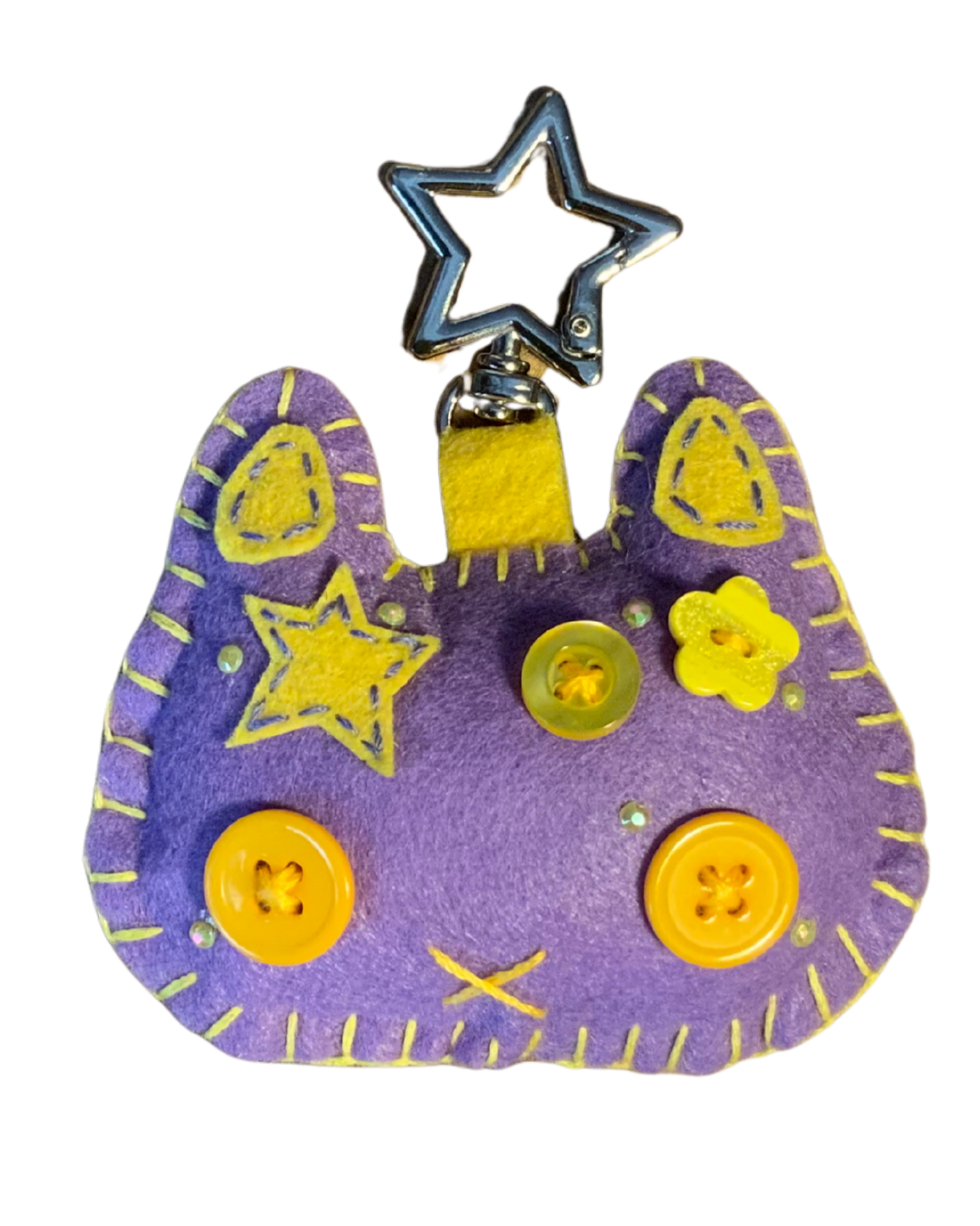 Cat Uncrustable Baby Keychain - Purple & Yellow