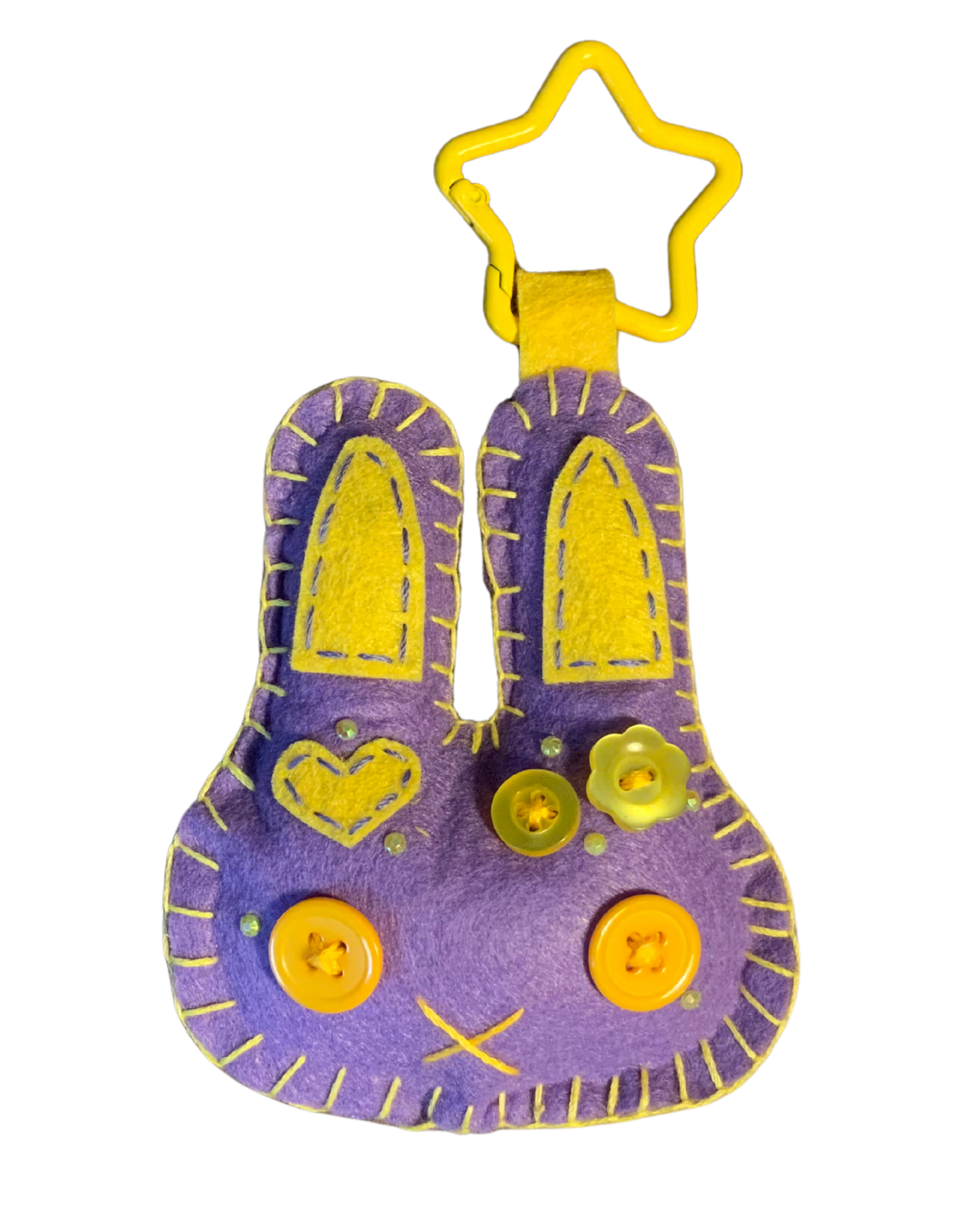 Bunny Uncrustable Baby Keychain - Lilac & Yellow