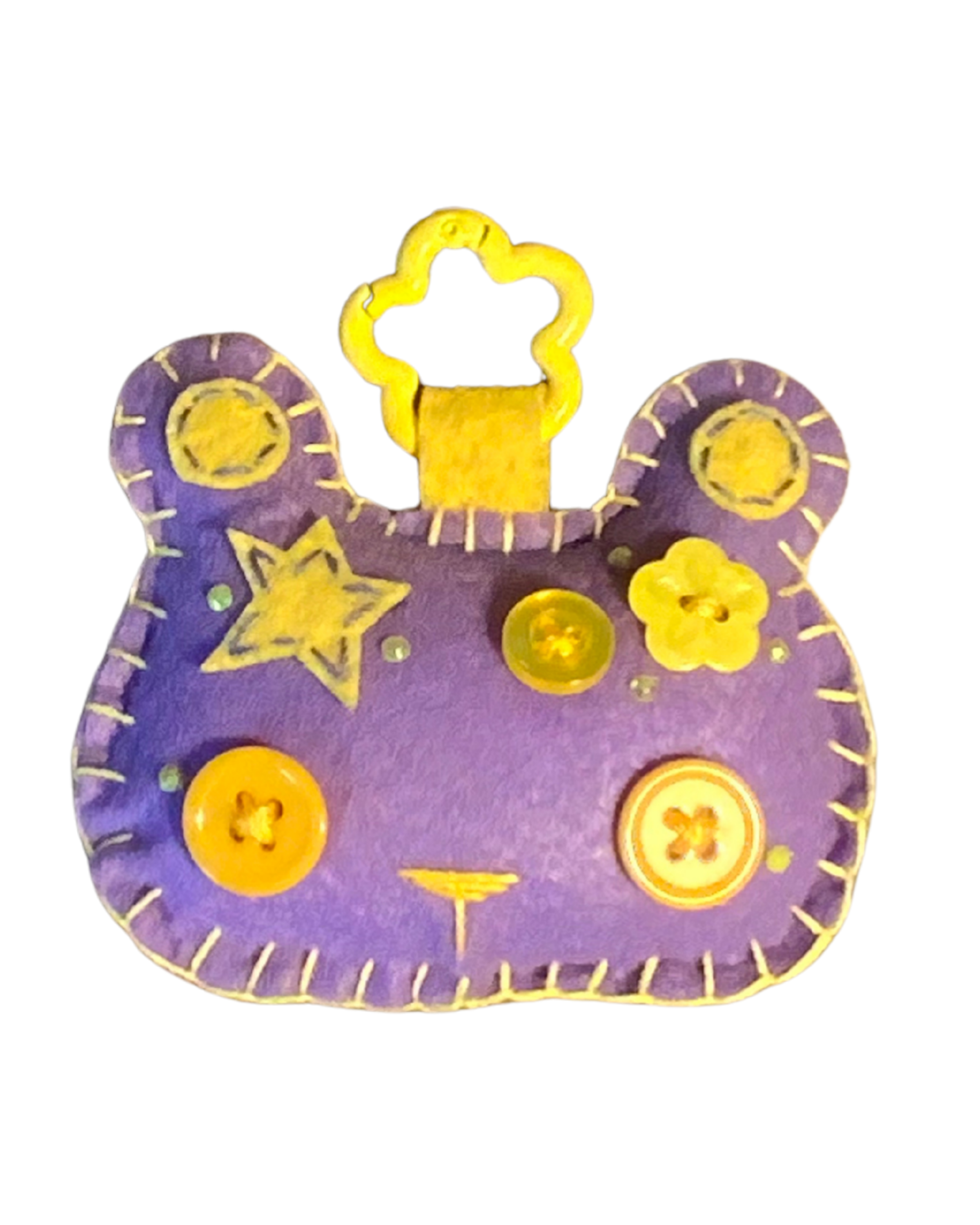 Bear Uncrustable Baby Keychain - Purple & Yellow