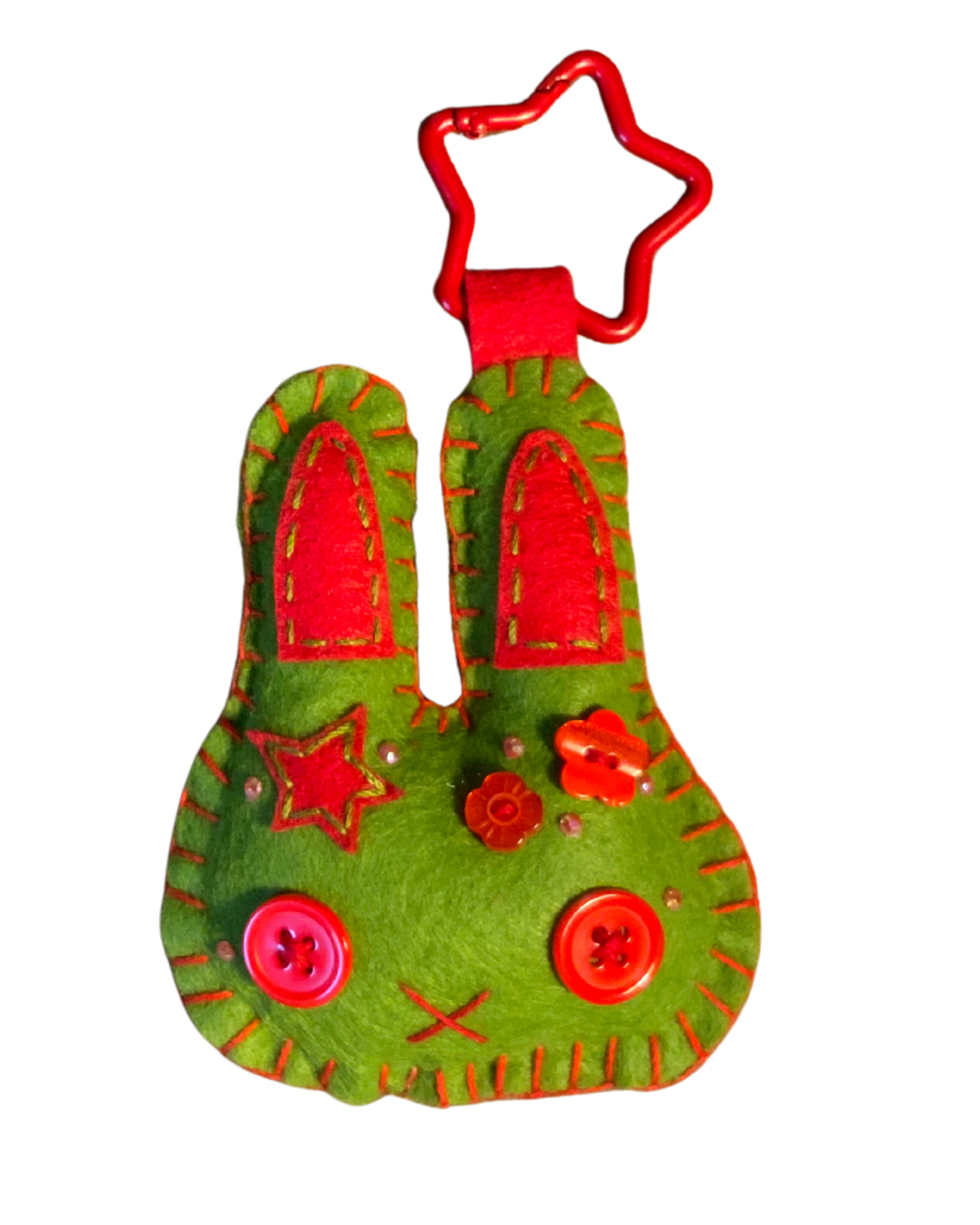 Bunny Uncrustable Baby Keychain - Lime & Red