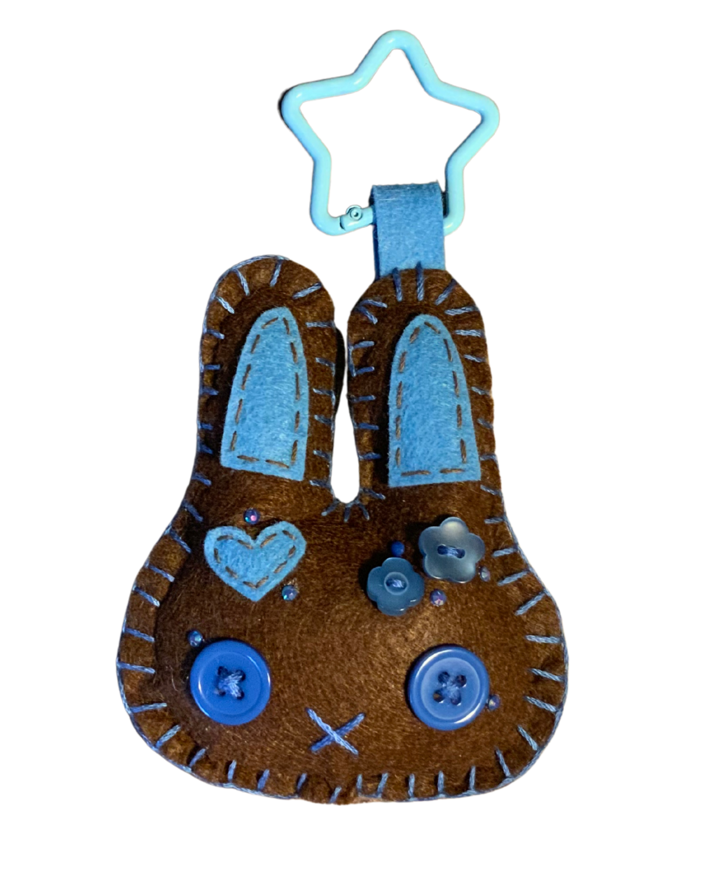 Bunny Uncrustable Baby Keychain - Brown & Blue