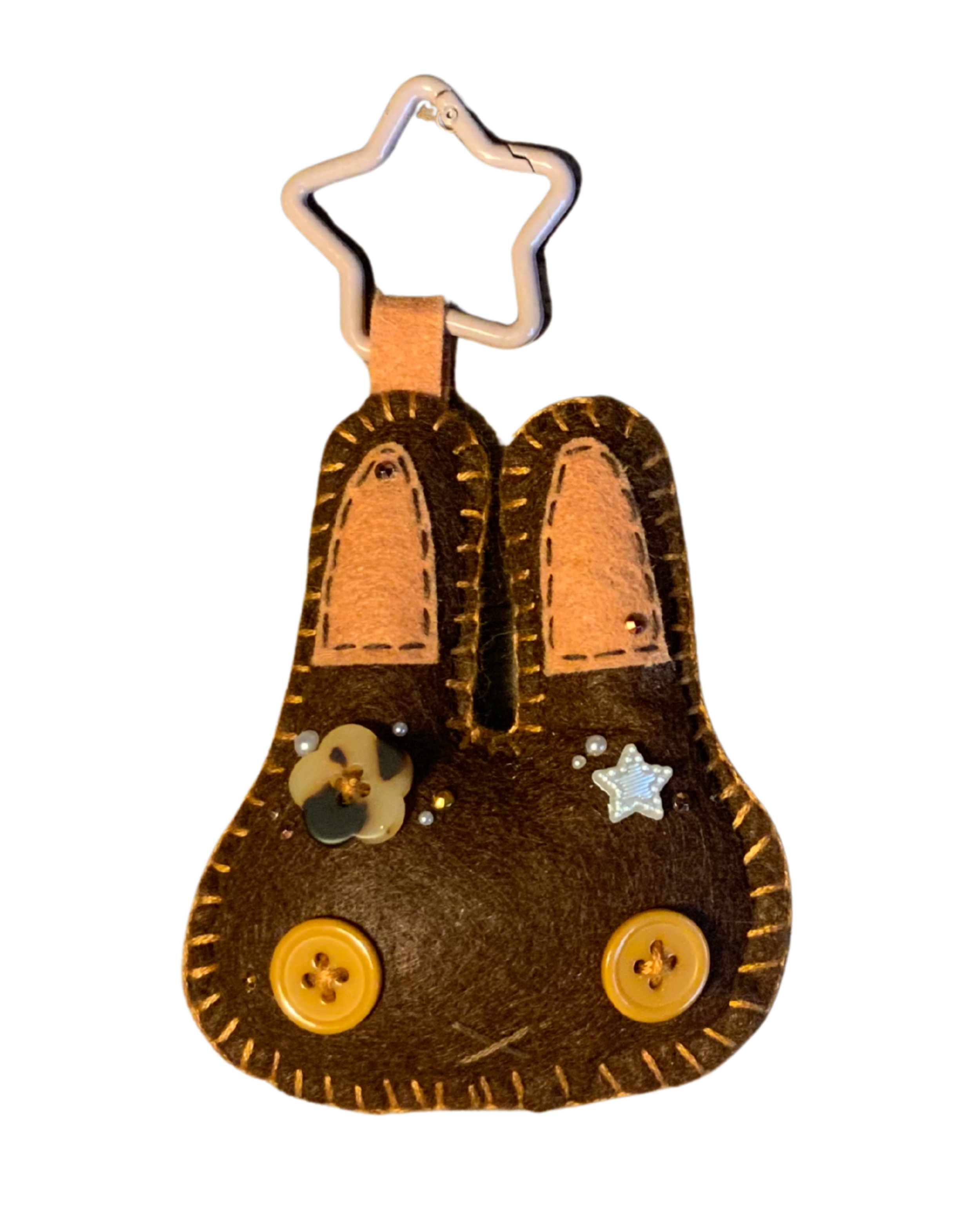 Bunny Uncrustable Baby Keychain - Brown & Orange