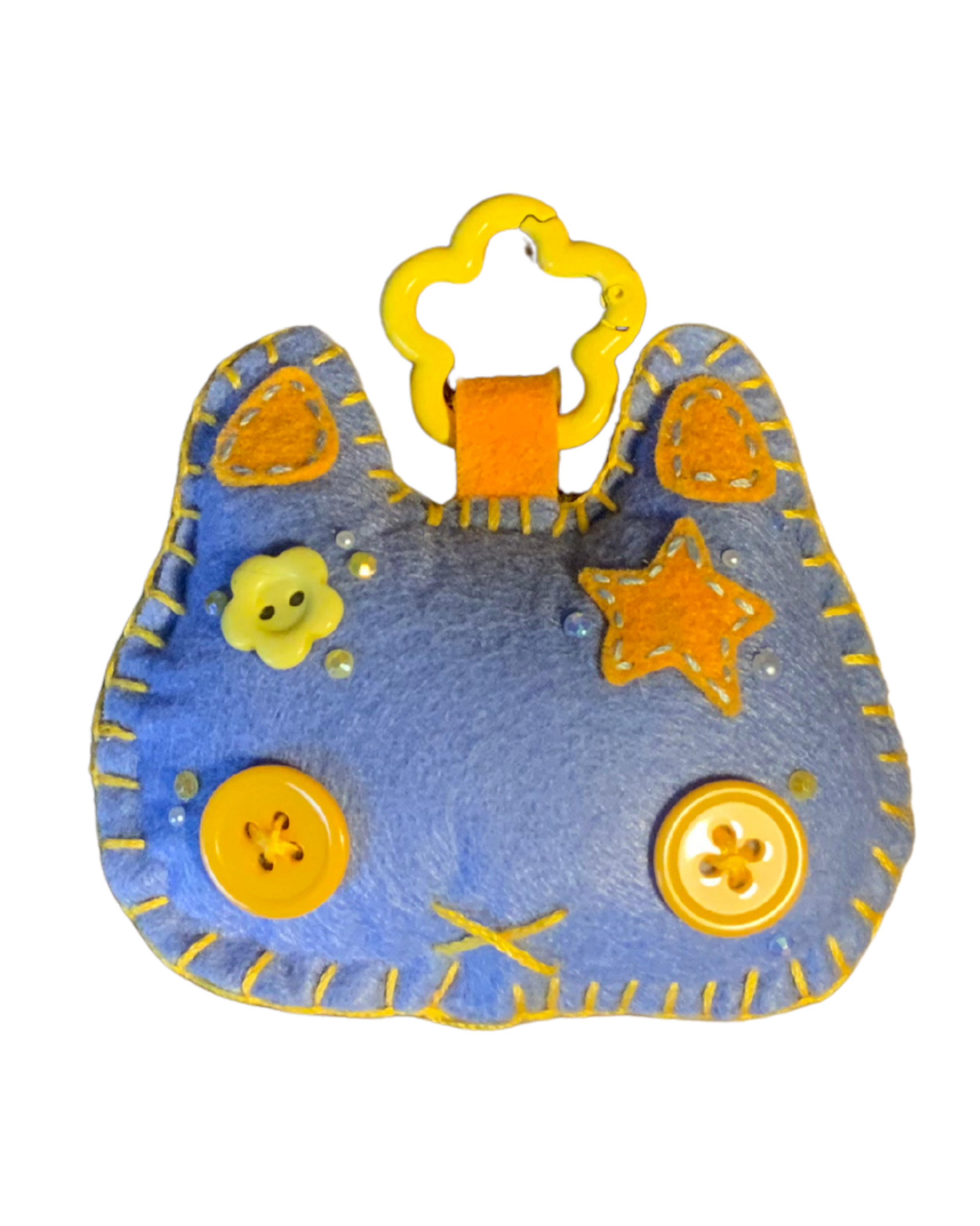 Cat Uncrustable Baby Keychain - Periwinkle & Gold