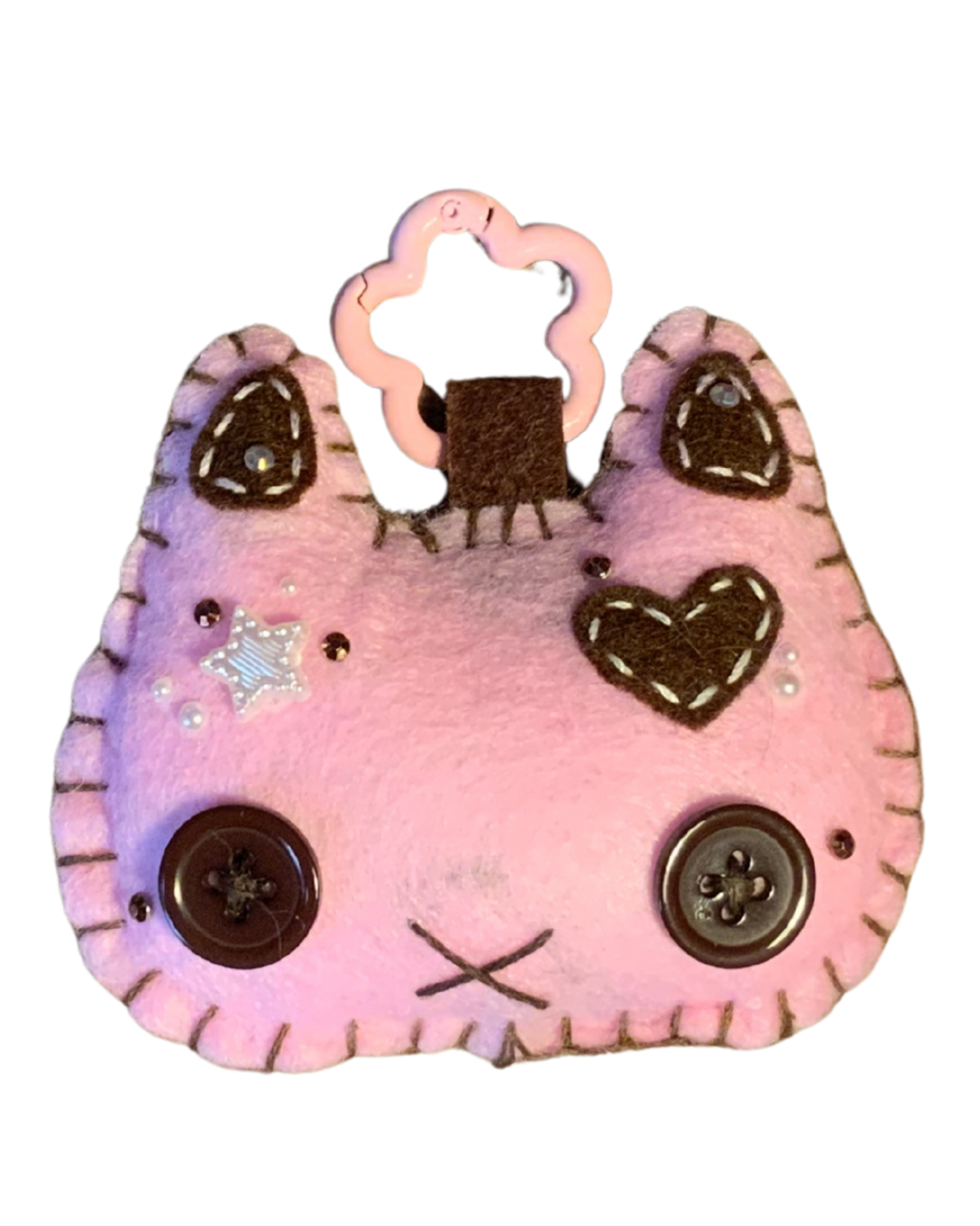 Cat Uncrustable Baby Keychain - Light Pink & Brown