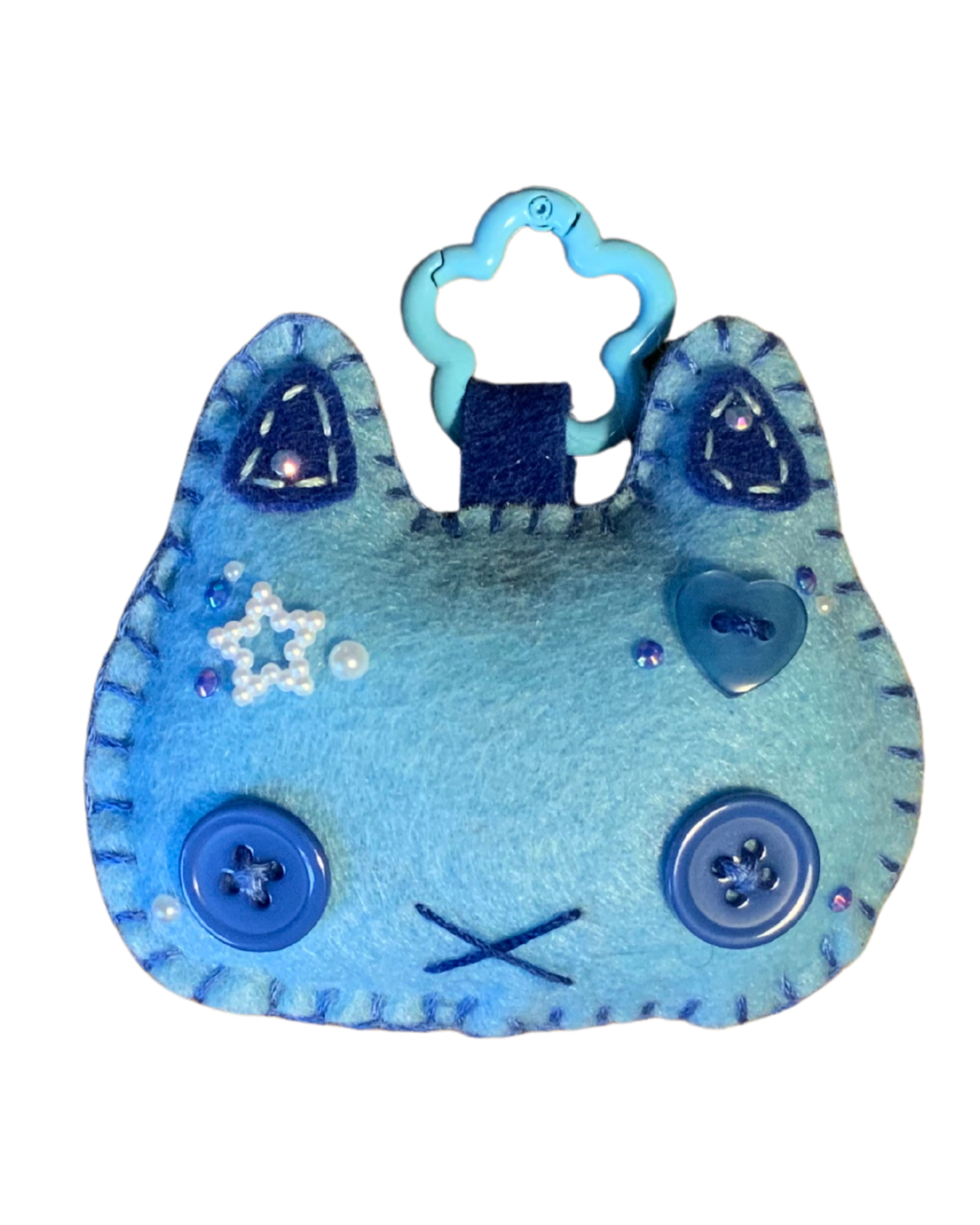 Cat Uncrustable Baby Keychain - Light Blue & Dark Blue