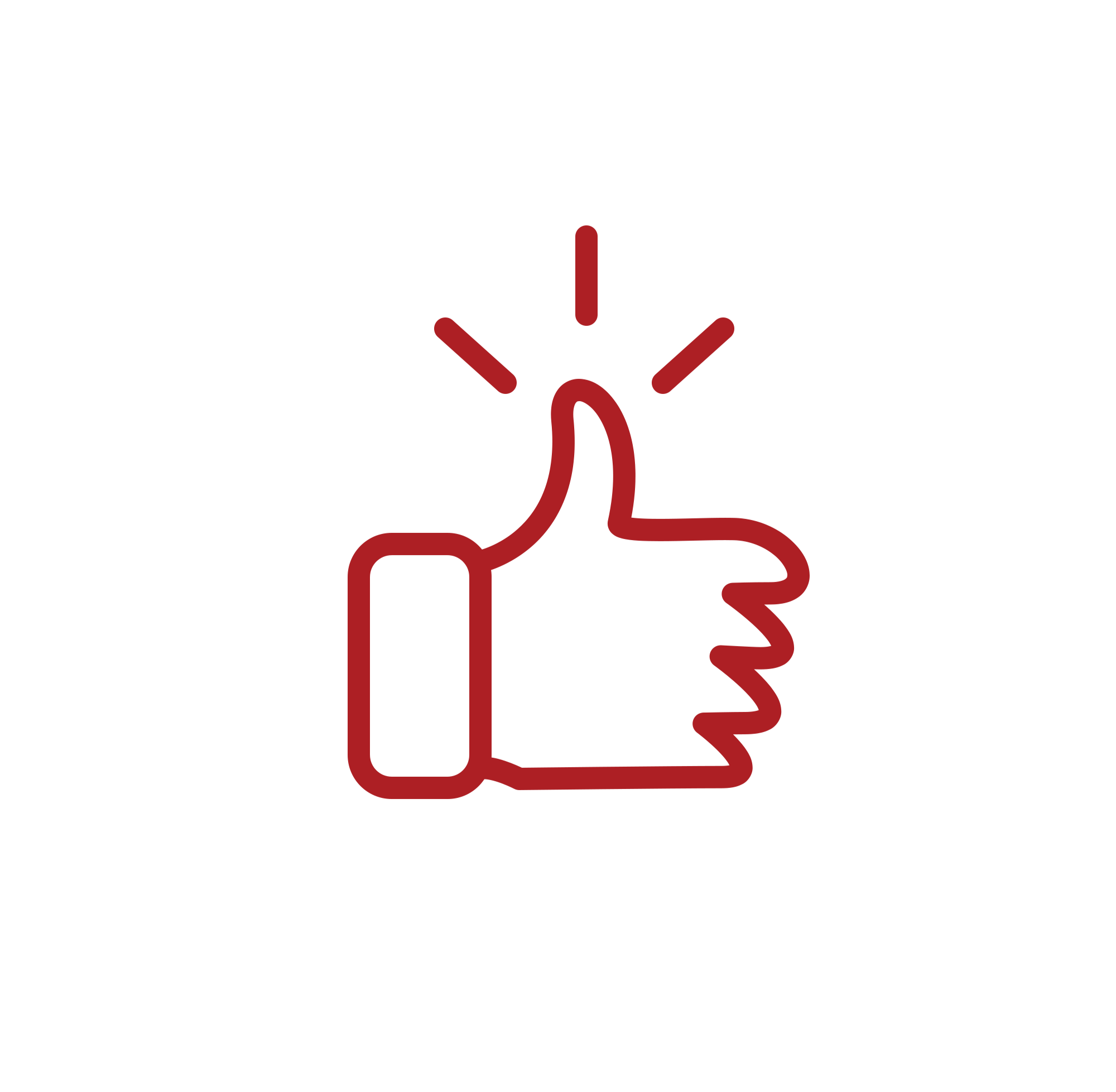 An Illustration of a hand doing a thumbs up signal in a minimalistic style.