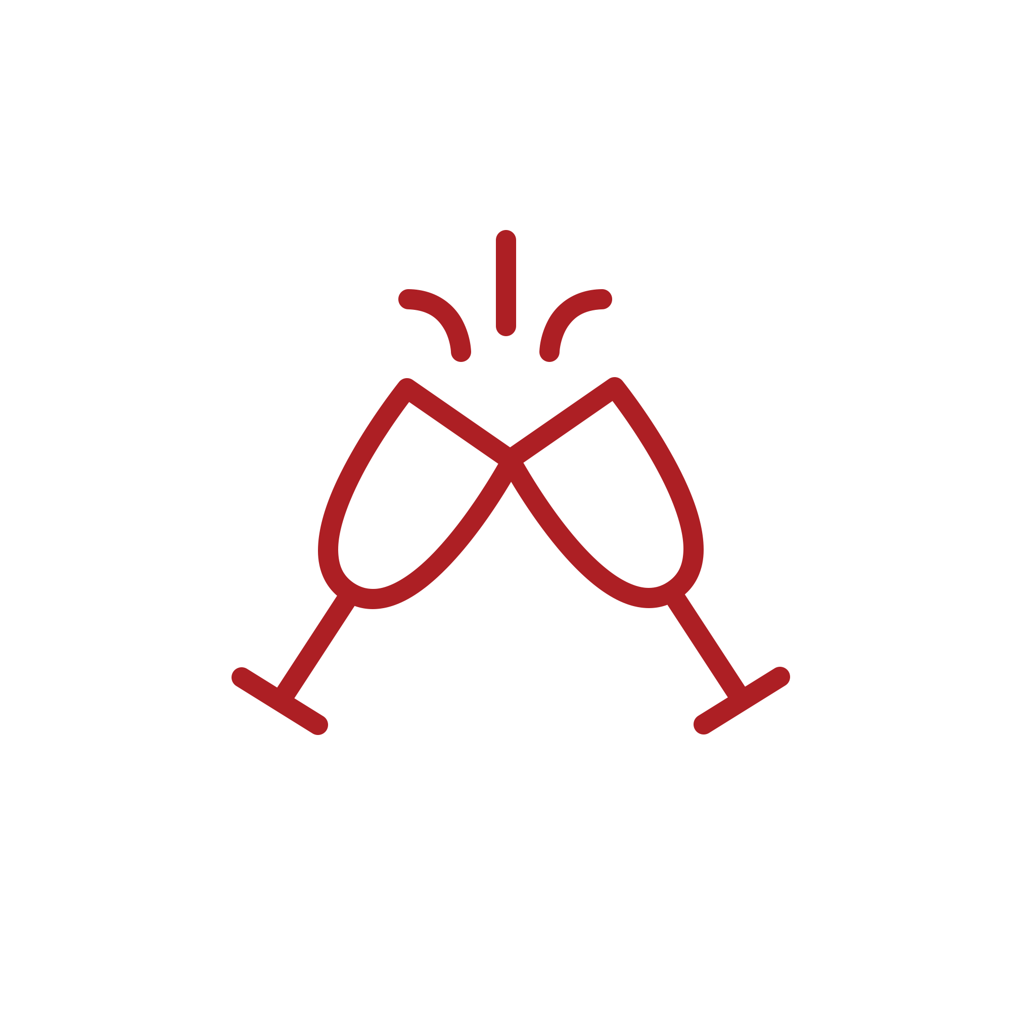 Illustration of two wine glasses connecting in a minimalist style.