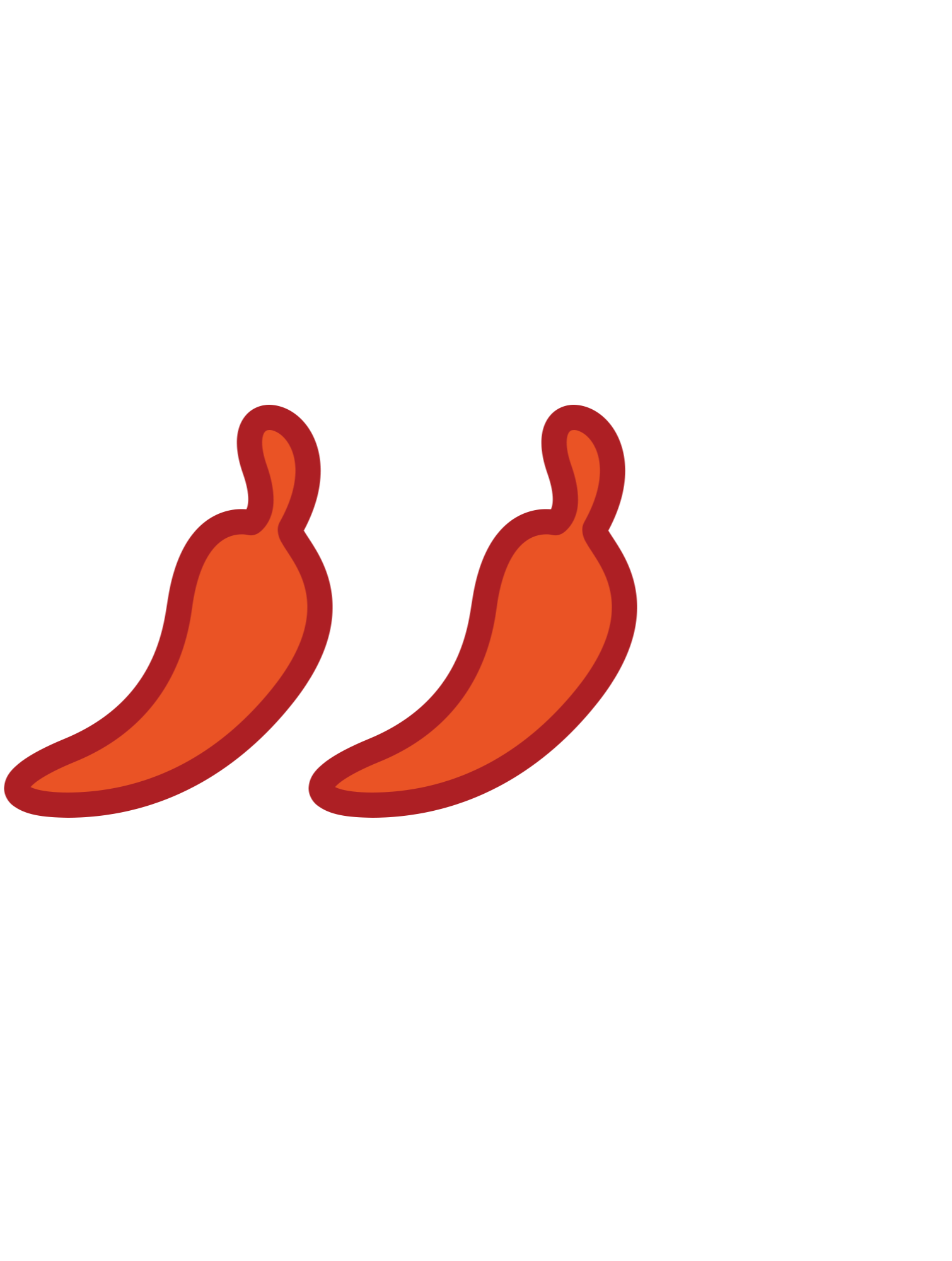 Illustration of 2 peppers in a minimalist style.