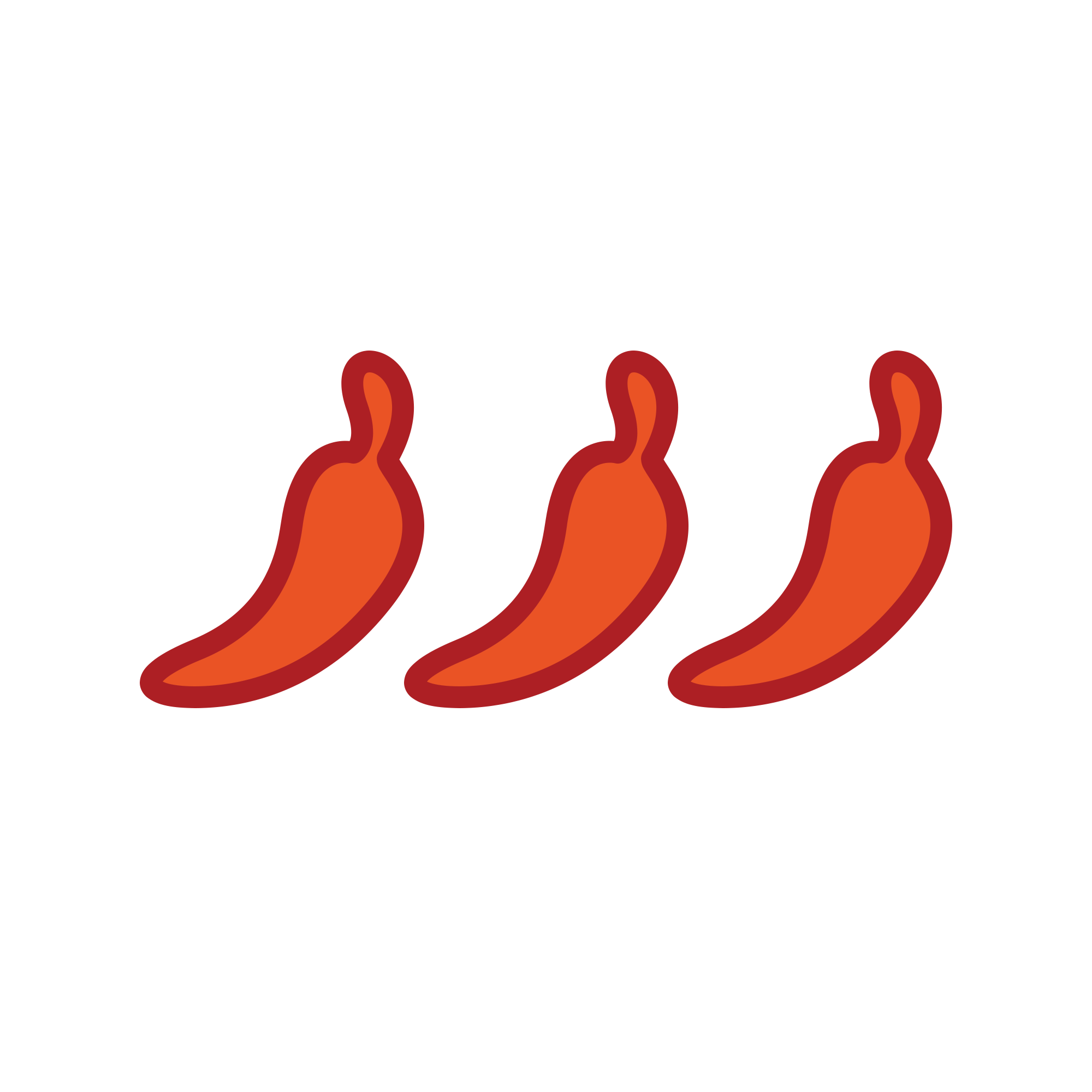 Illustration of 3 peppers in a minimalist style.