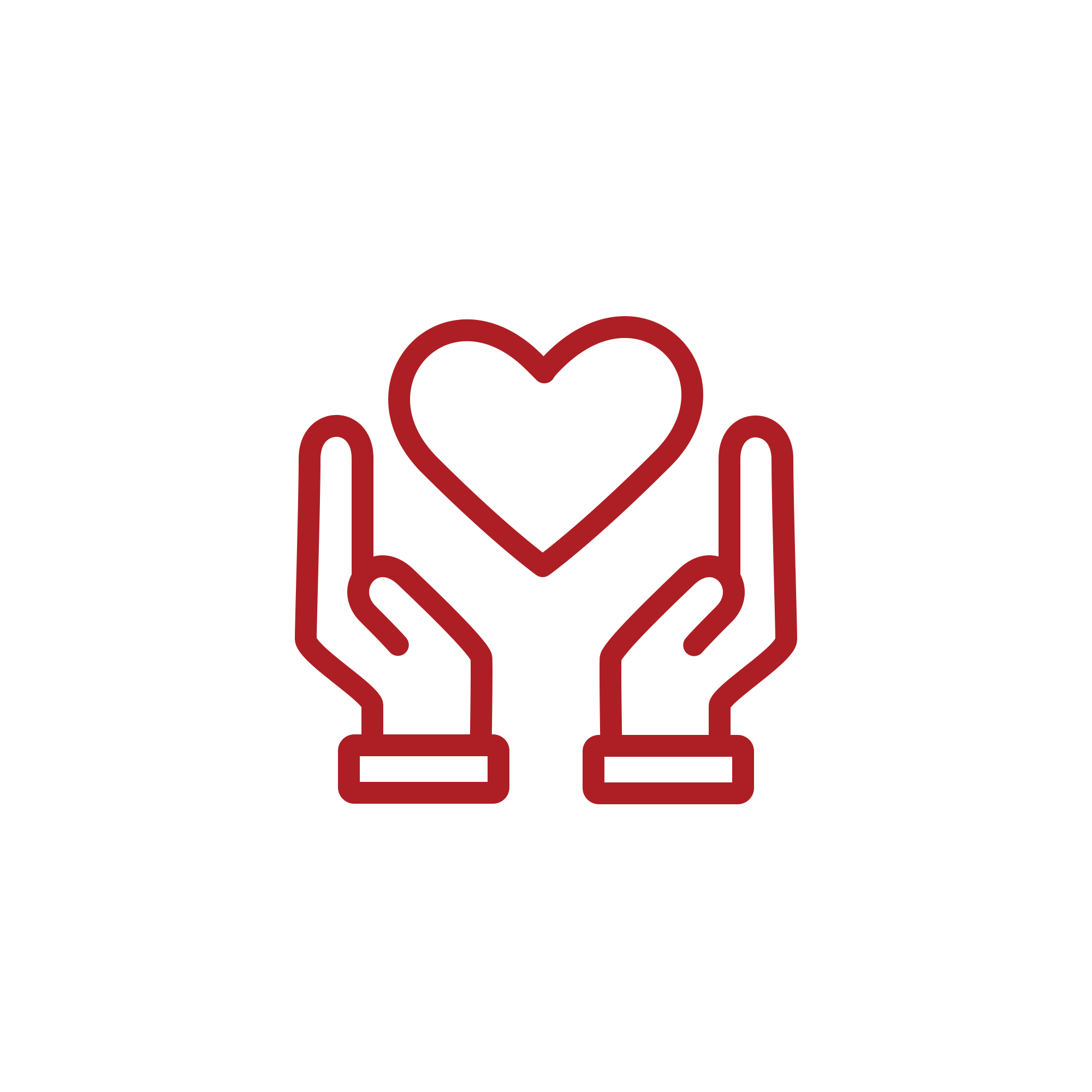 Illustration of a hand holding a heart in a minimalist style.