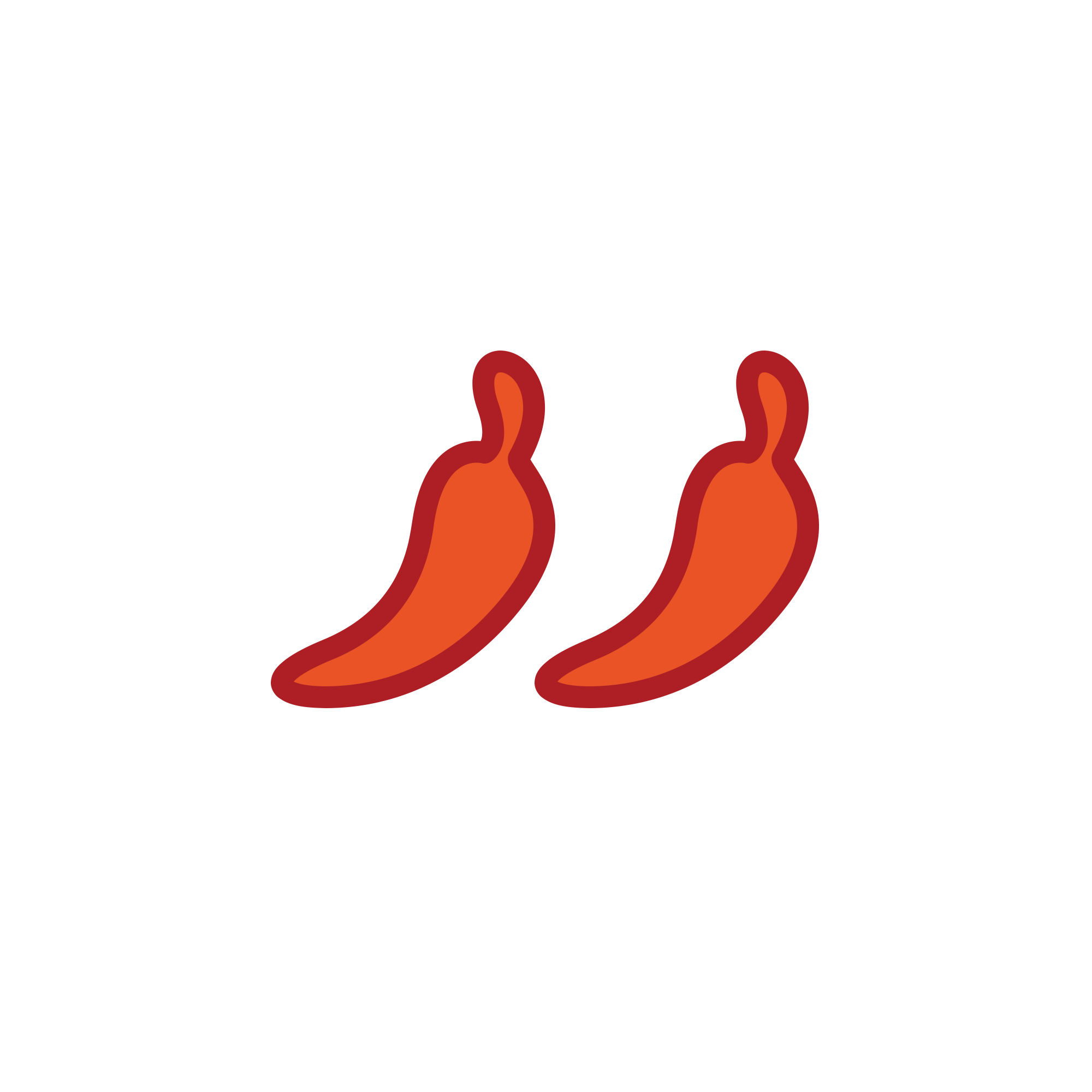 Illustration of 2 peppers in a minimalist style.