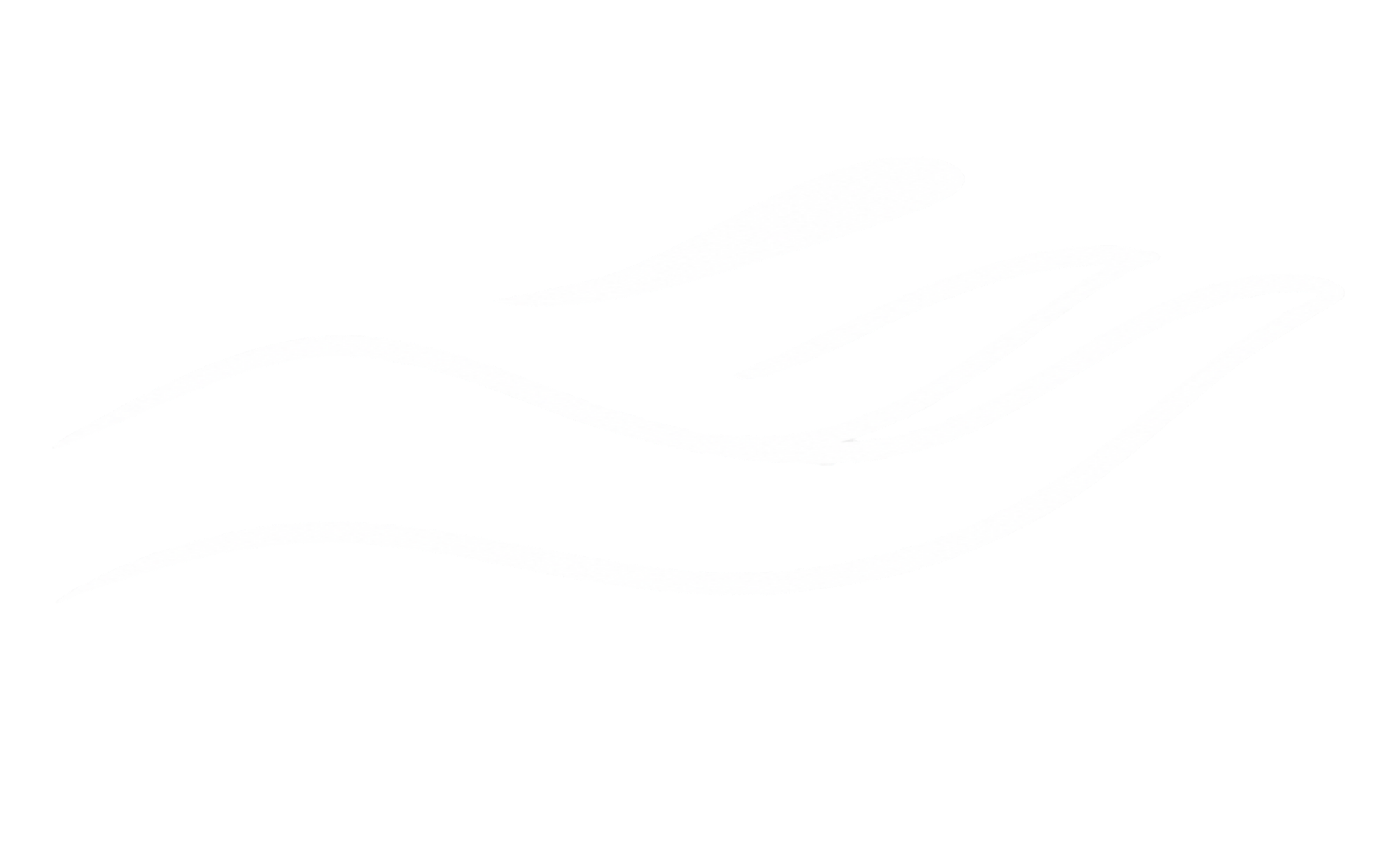 White stylized waves on a black background, with one wave appearing as a splash or spray.