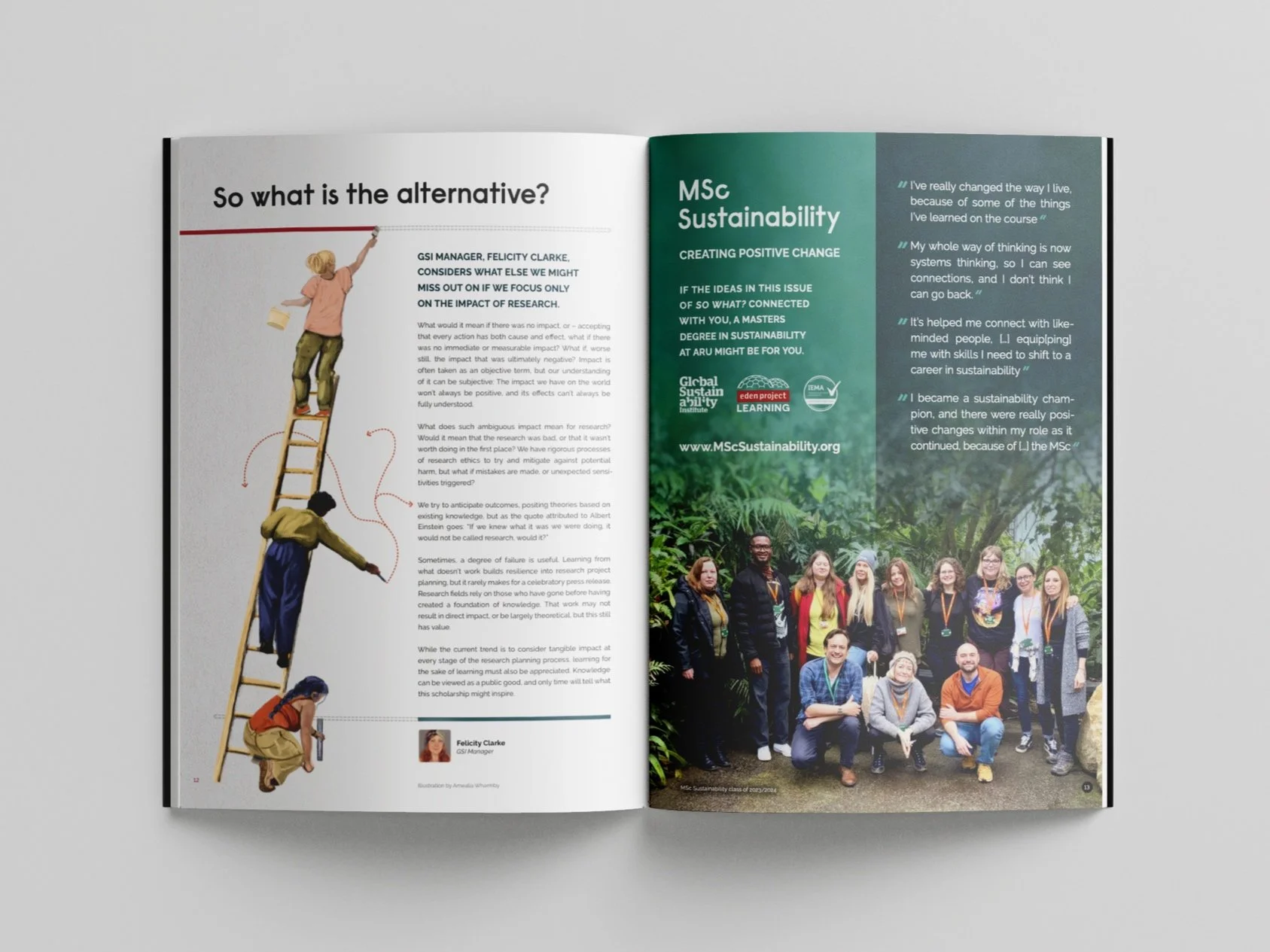 My role was to create editorial illustrations for a set number of articles, working closely with the manager of the GSI and the graphic Designer to create images that felt representative to the vision of the authors articles and to the magazines bran