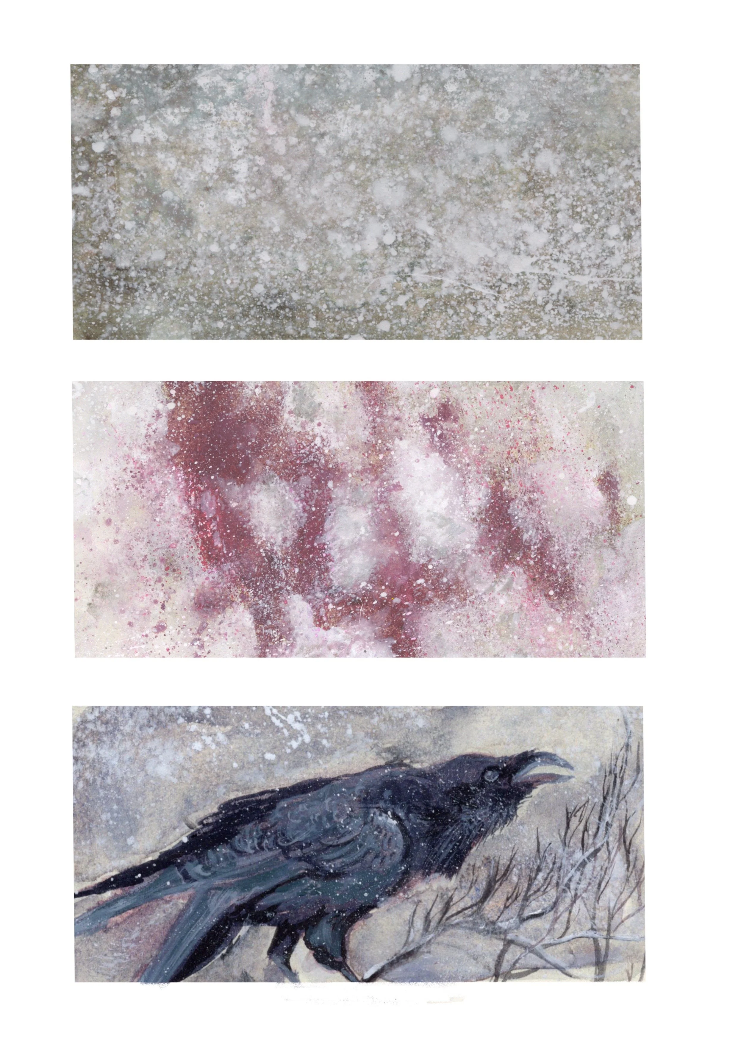 An interpretation of the "Snow child" by Angela Carter in the format of a graphic novel. Painted with watercolour and configured digitally.