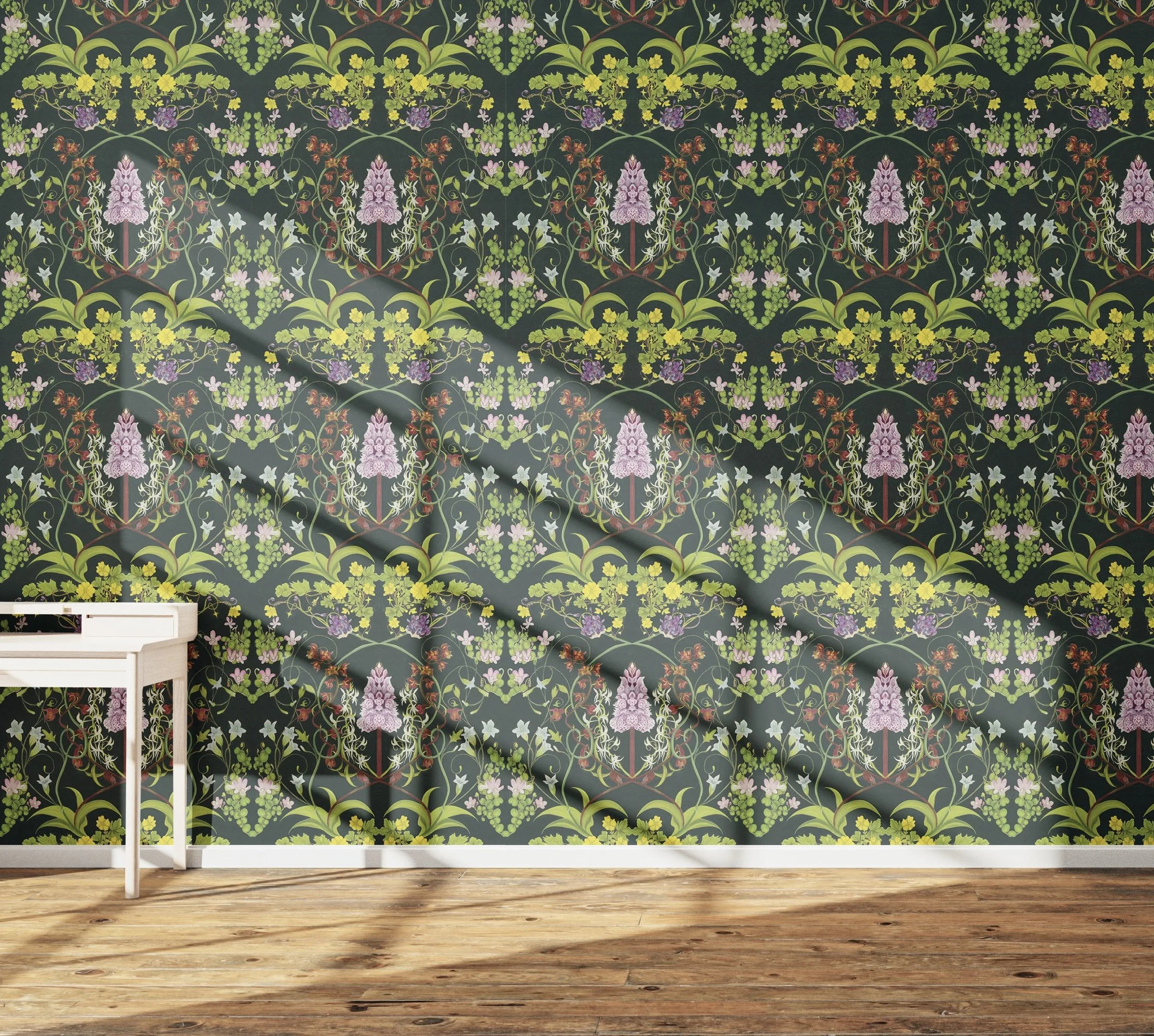 Digital mockup of wallpaper pattern.