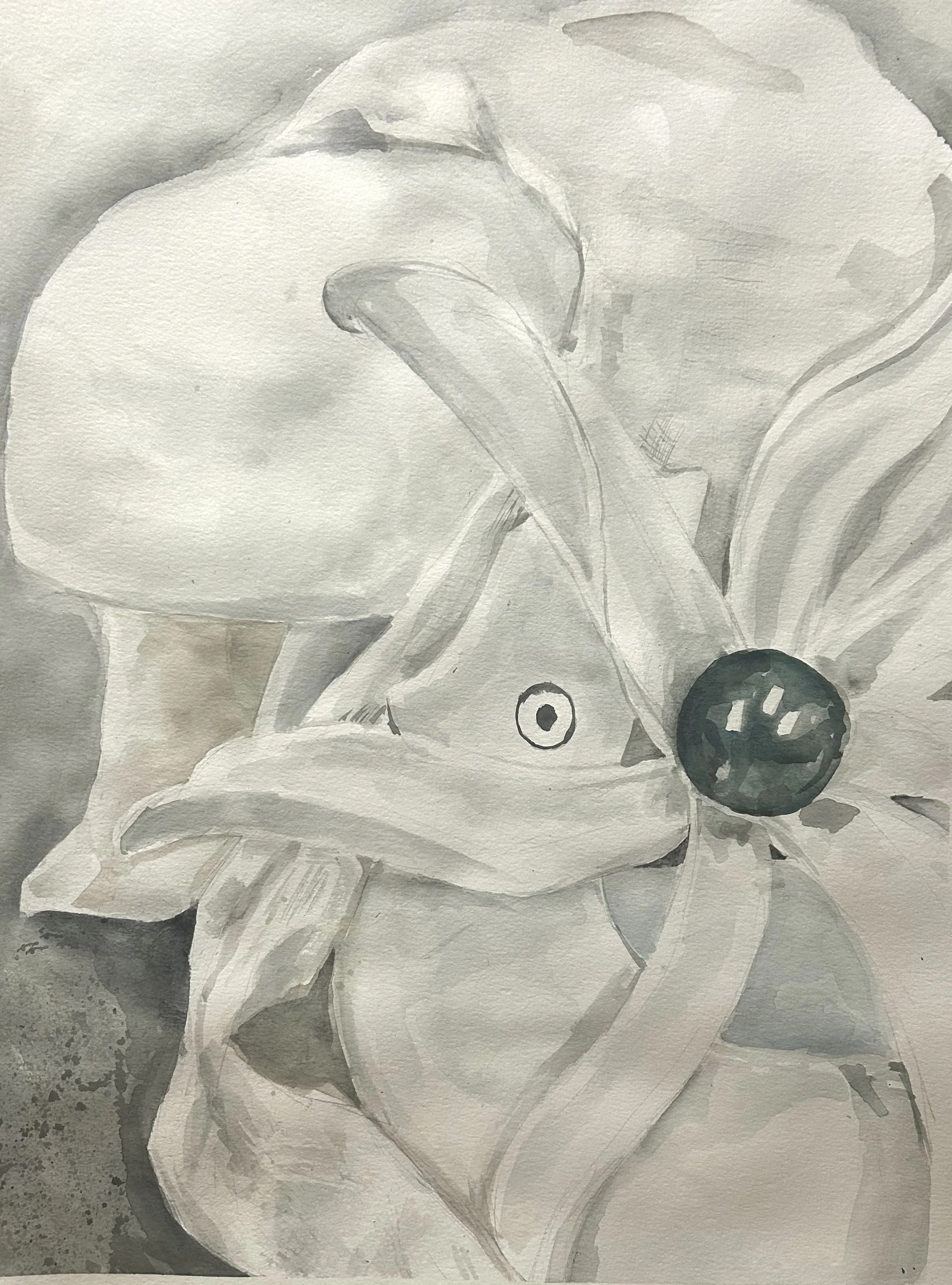 White Still Life, Watercolor, 2025, 18x24