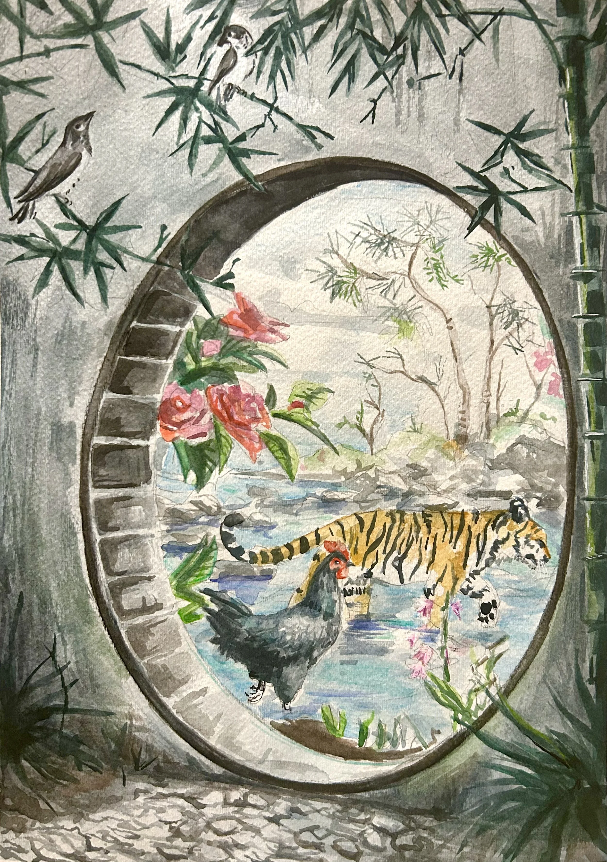 Moongate, Watercolor, 2025, 11x15