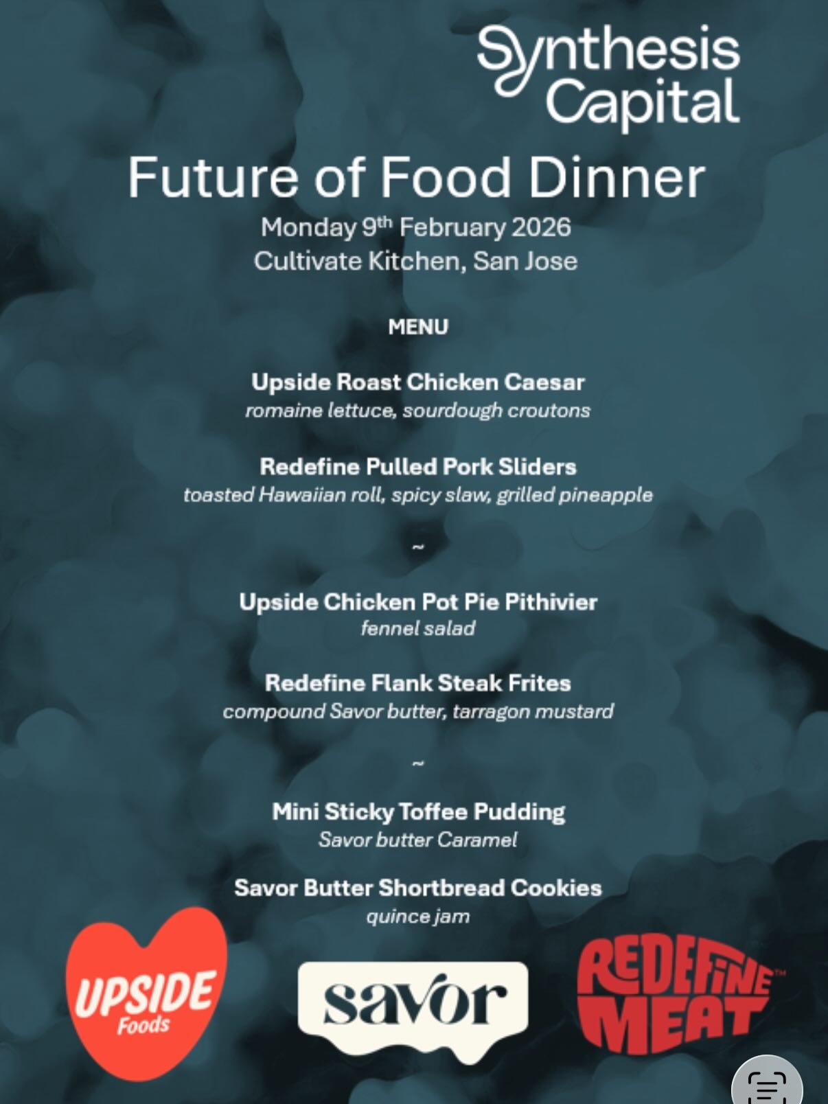 Had the pleasure of consulting and collaborating on a menu with the teams from @savor.foods @redefinemeat and @upsidefoods on what the future of food looks like&hellip; #buttermadefromcarbon #cultivatedchicken #3Dprintedmeat