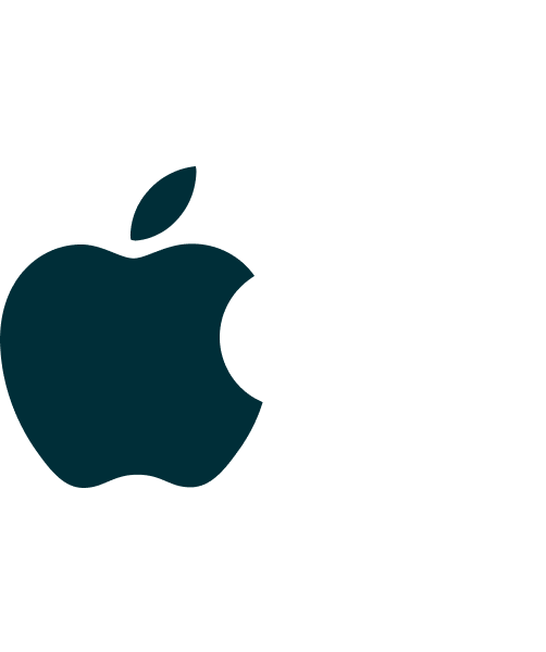 Apple logo in dark teal