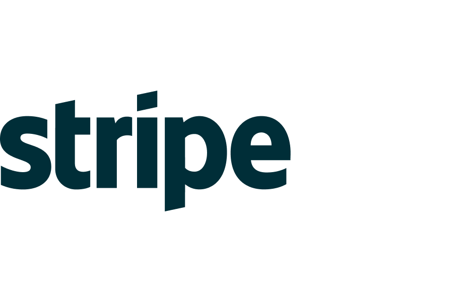 Stripe wordmark in dark teal, lowercase