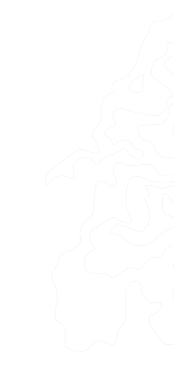 A black background with white contour lines resembling a topographical map of a landmass.