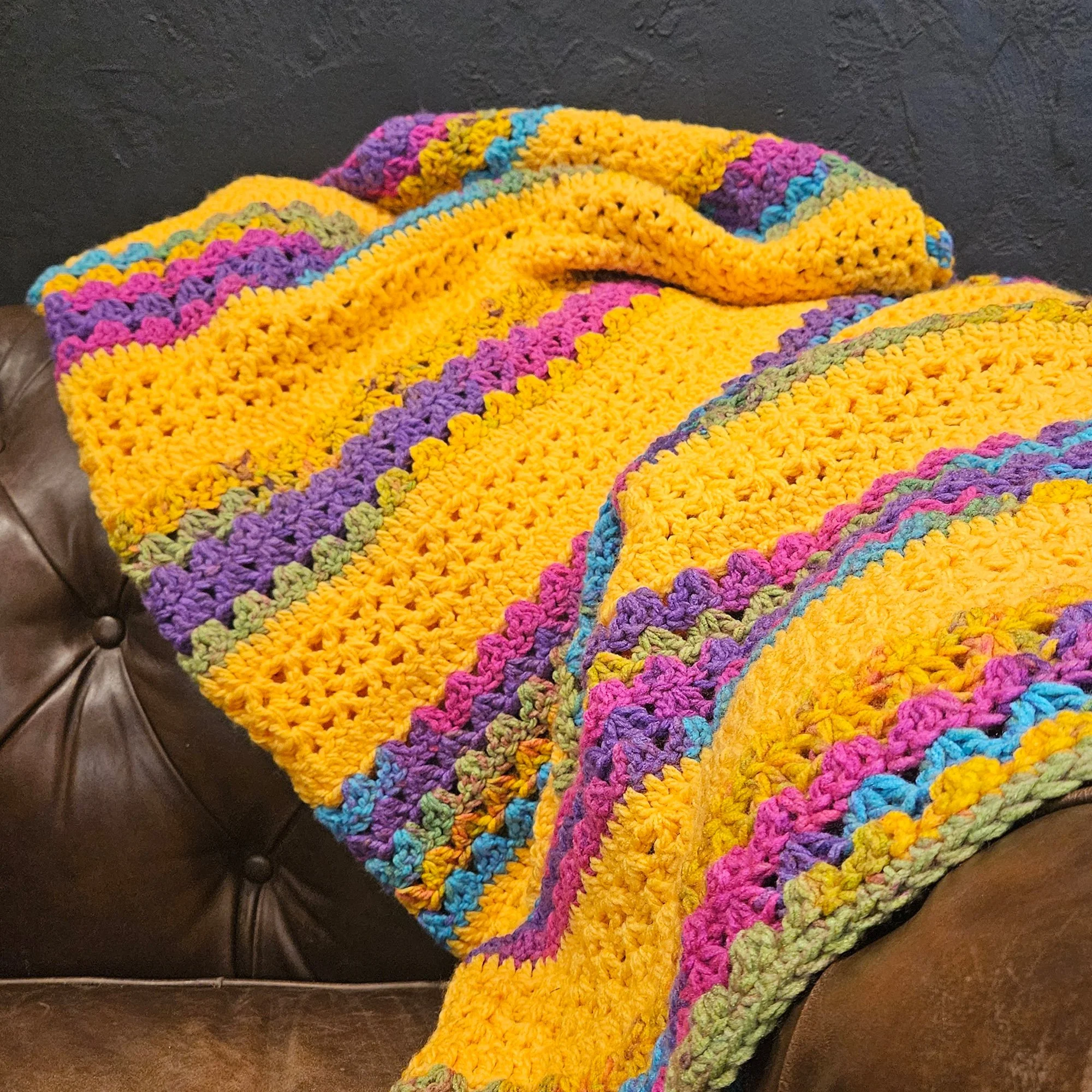 Burst of Sunshine - Crocheted Throw/Baby Blanket