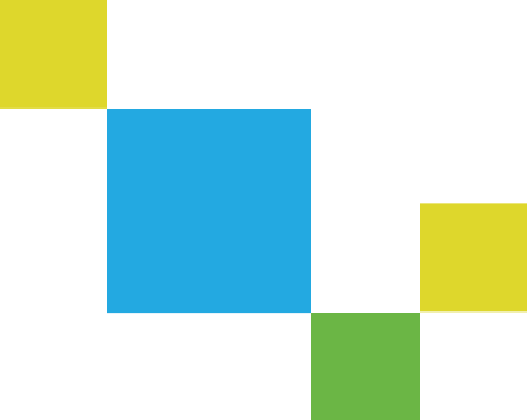 Colorful geometric design with squares and rectangles in yellow, blue, green, and black.