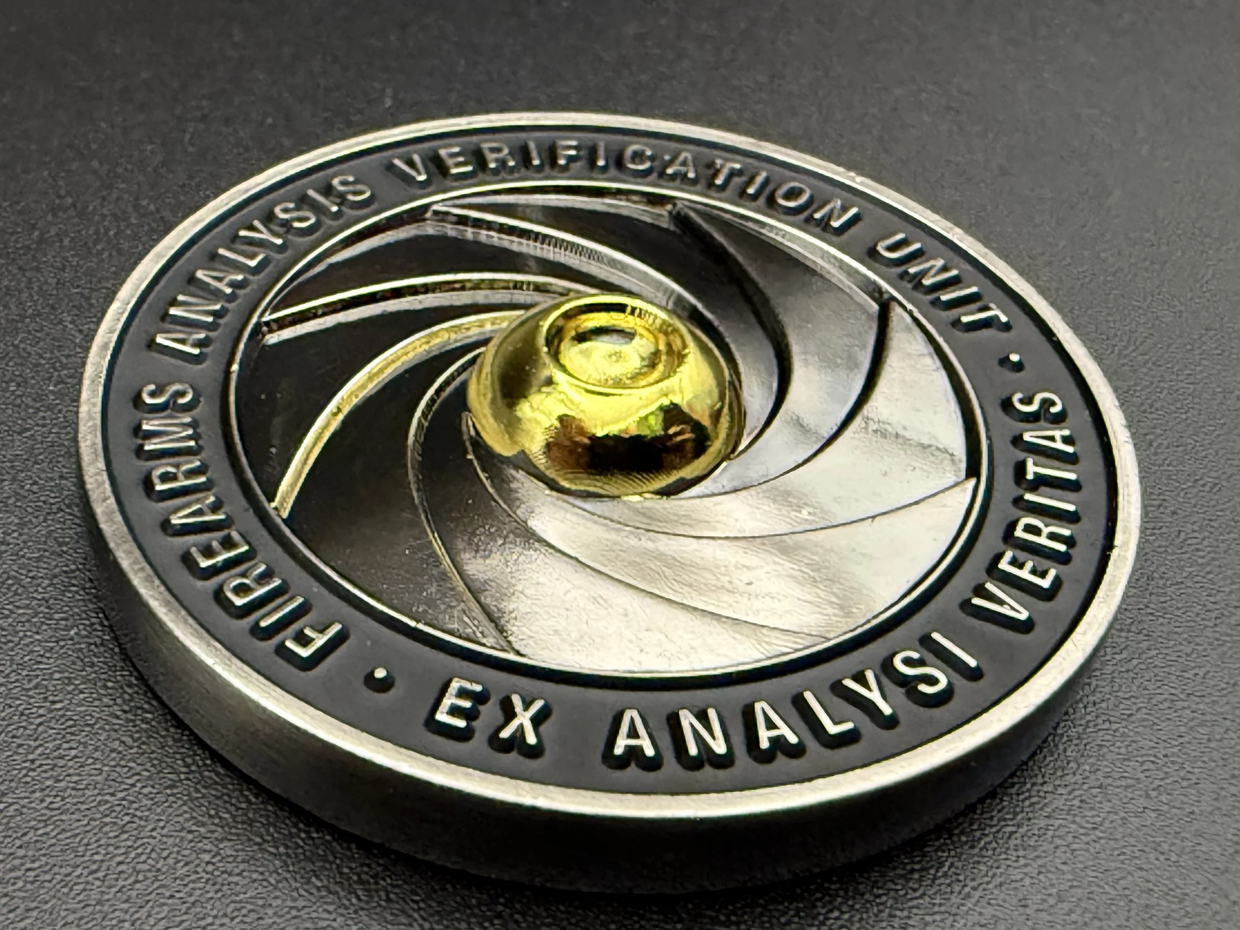 Special Unit, 3D, Bullet Popping Out of Barrel Challenge Coin