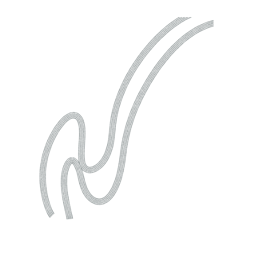 A simplistic line drawing of a hair strand with a root.