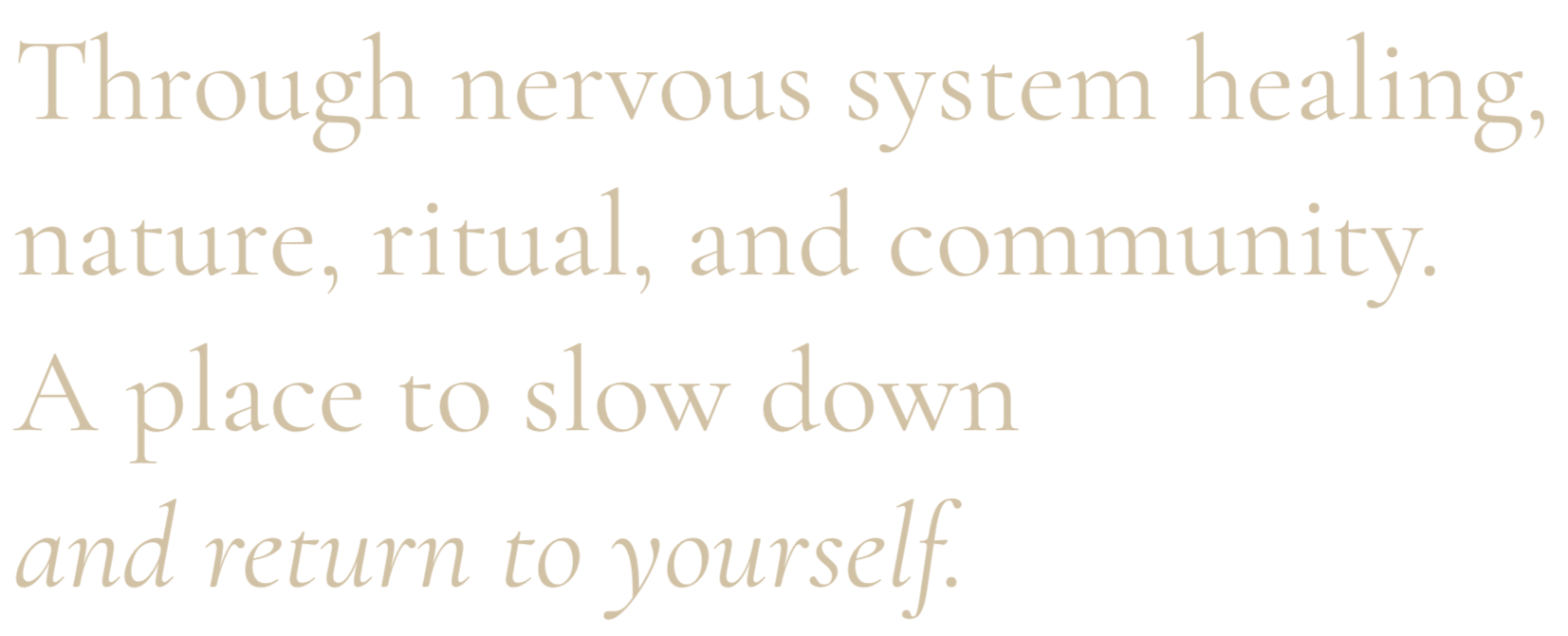 Inspirational quote about healing and mindfulness written in beige typeface on black background.