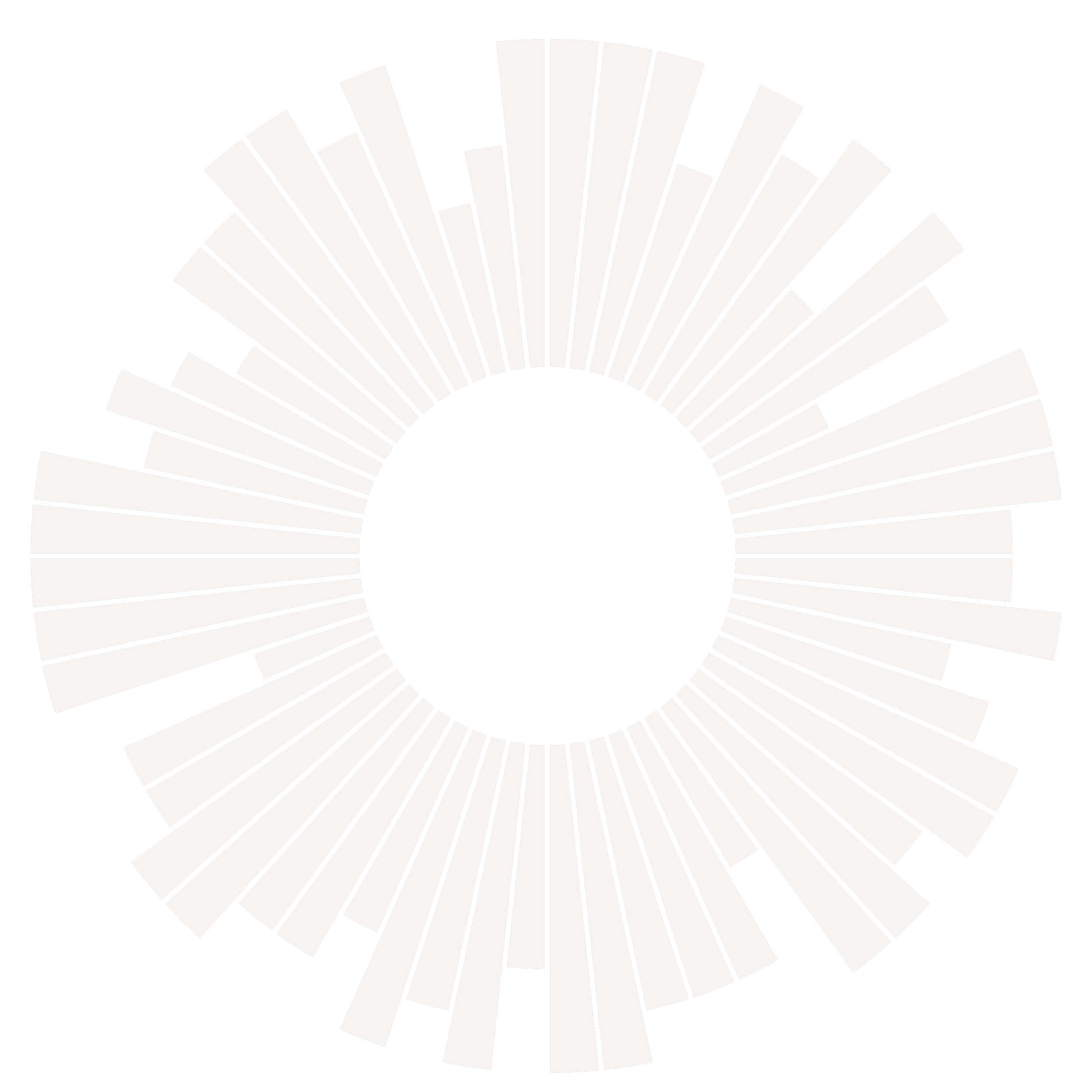 A digital abstract graphic with a circular pattern of black and white geometric shapes radiating outward on a black background.