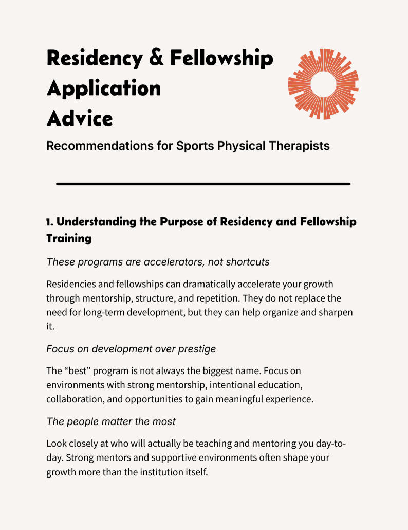 Residency & Fellowship Advice