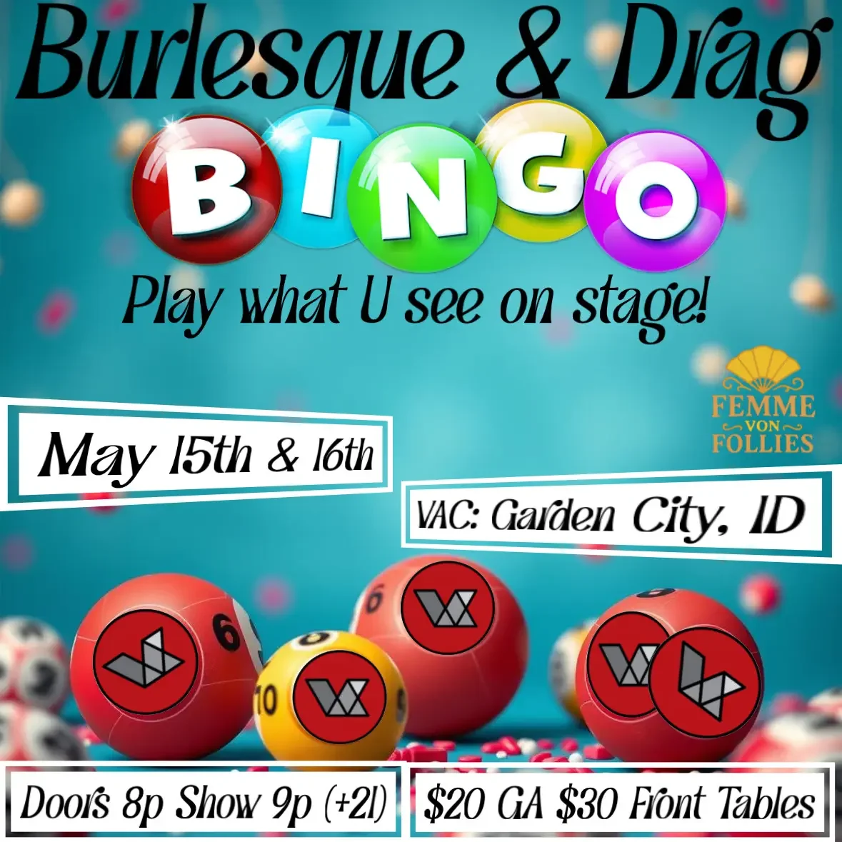 Burlesque and Drag BINGO | Femme Von Follies