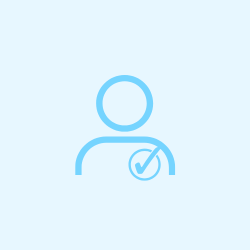 Icon in shades of blue of a person with a check mark on its chest, indicating they are being watched out for