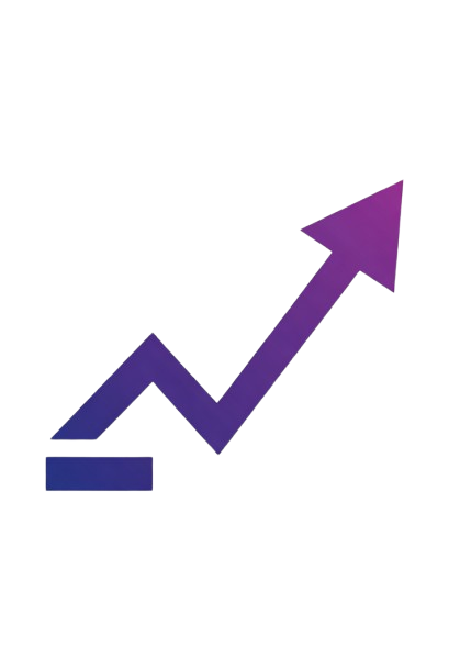 A rising purple arrow representing growth or success on a black background.