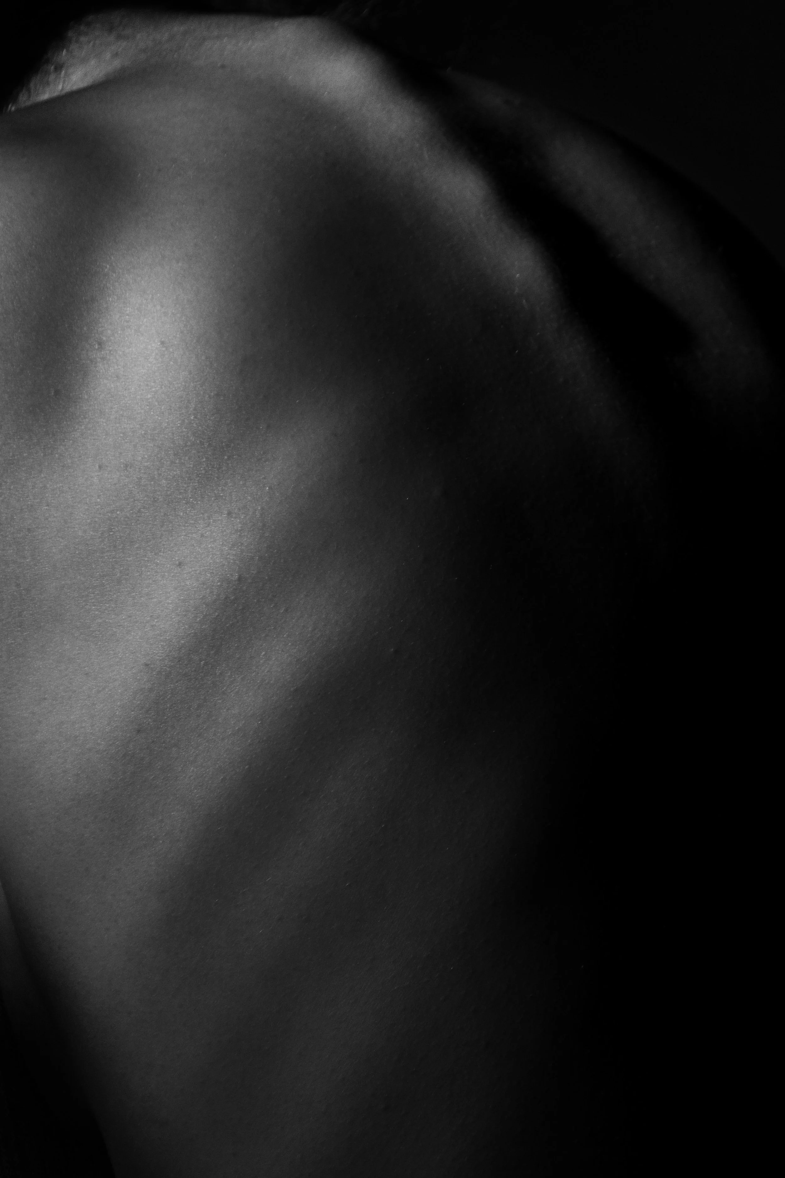 Close-up of smooth, shiny, dark surface with subtle light reflections and shadows.