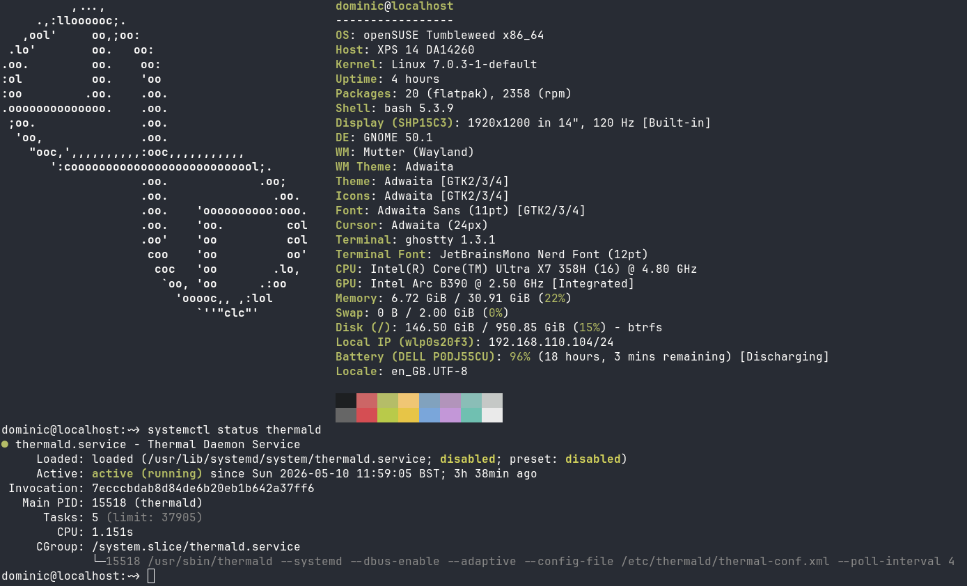 Optimising Performance on XPS 14 using openSUSE Tumbleweed