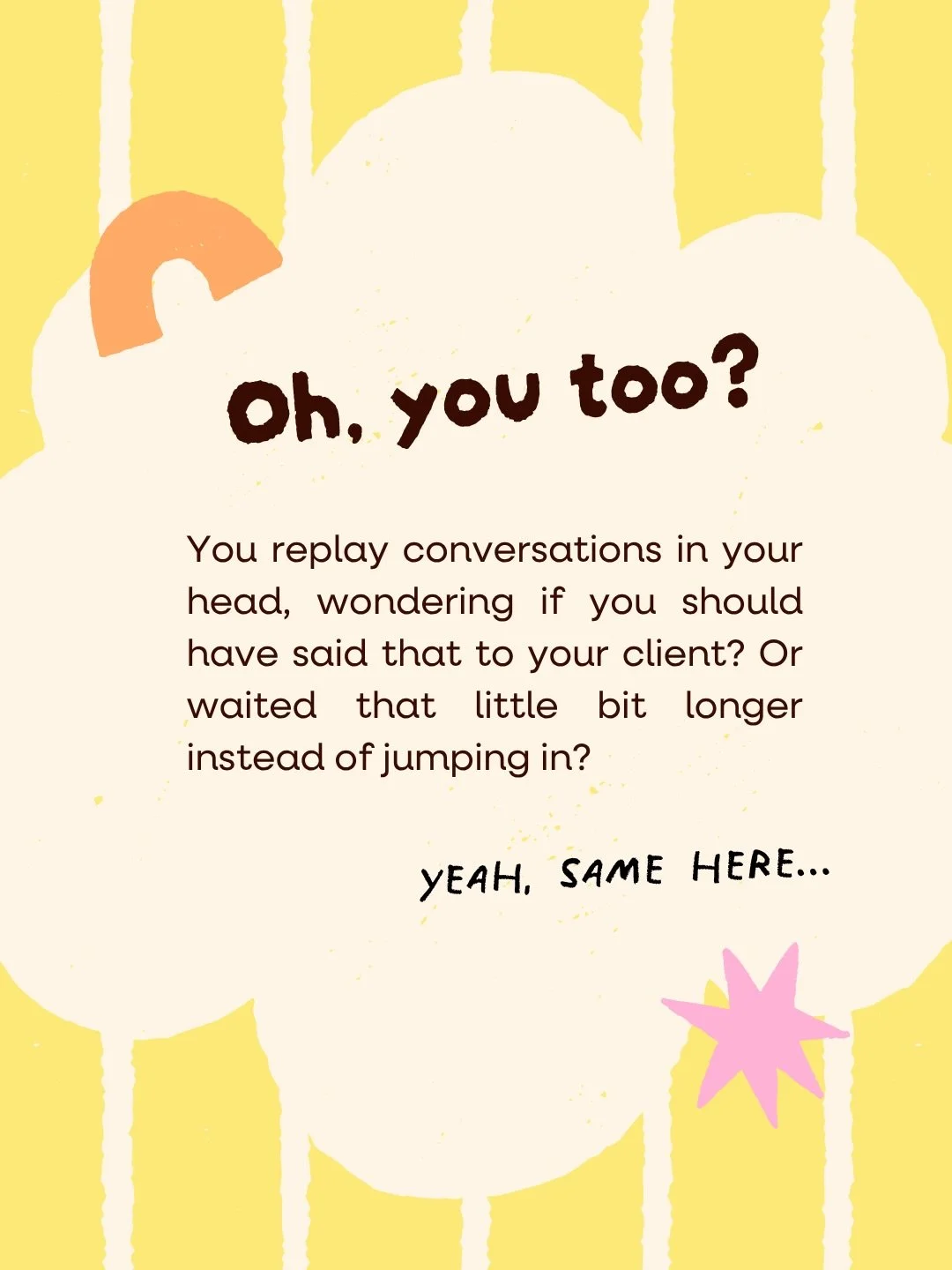 OH, you too? 🤭
For paeds therapists who get it.

Running your own solo practice can be incredibly rewarding.

But sometimes, it can feel a little lonely too.

I miss the lunch-time chats.
The corridor catch-ups.
The &ldquo;can I quickly pick your br