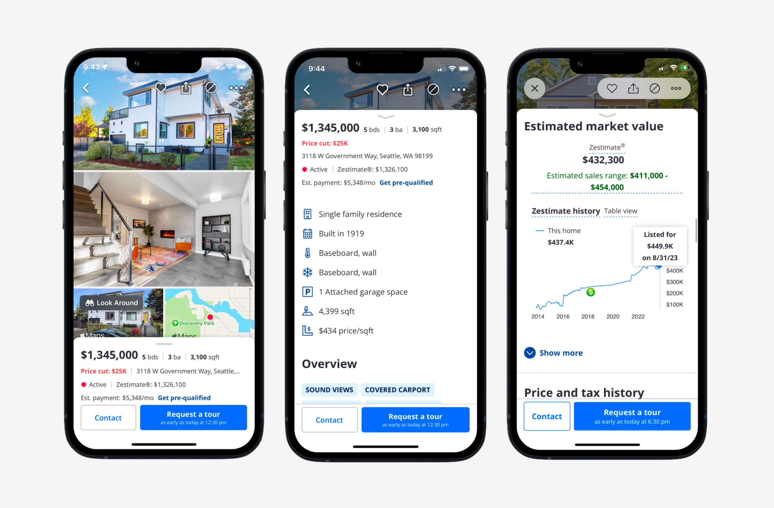Previous Zillow home detail page iOS