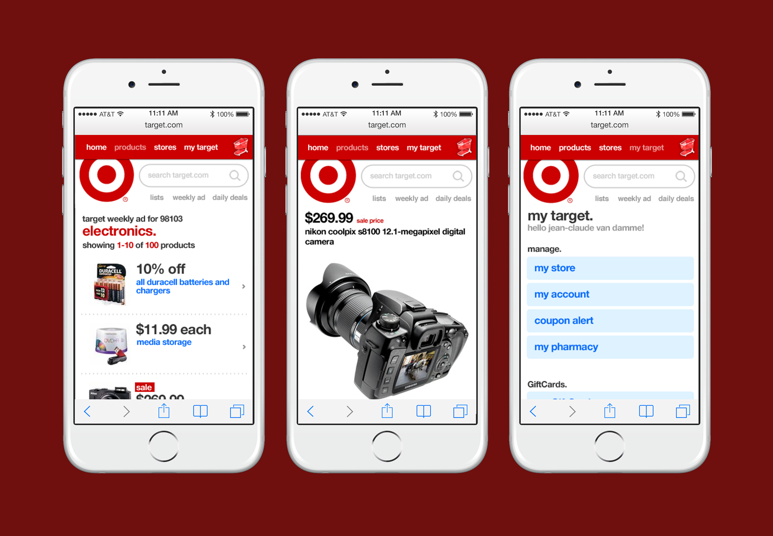 Target mobile website redesign